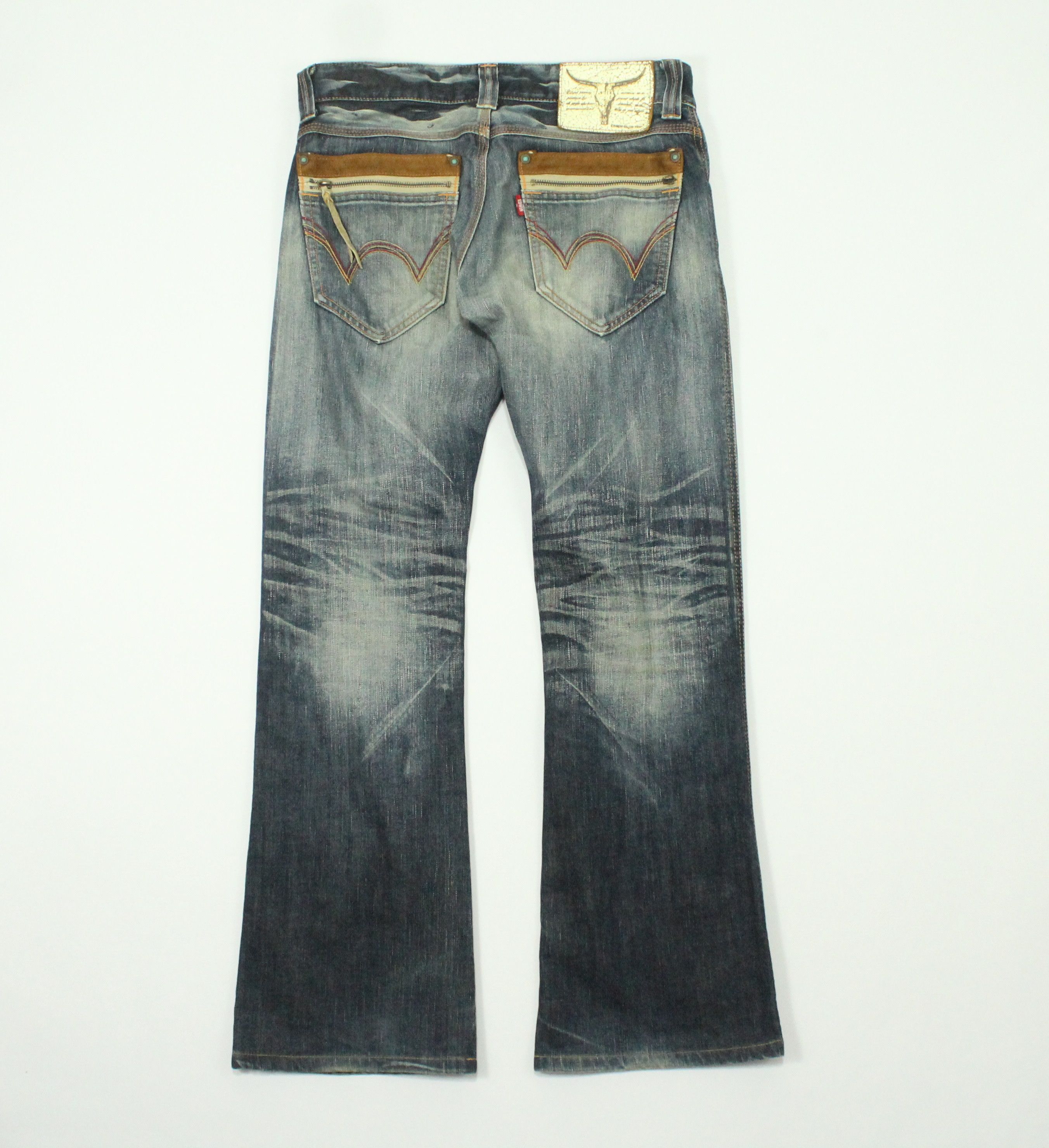 Edwin Flared Distressed EDWIN Denim Cowboy Bootcut Size US 30 / EU 46 - 1 Thumbnail