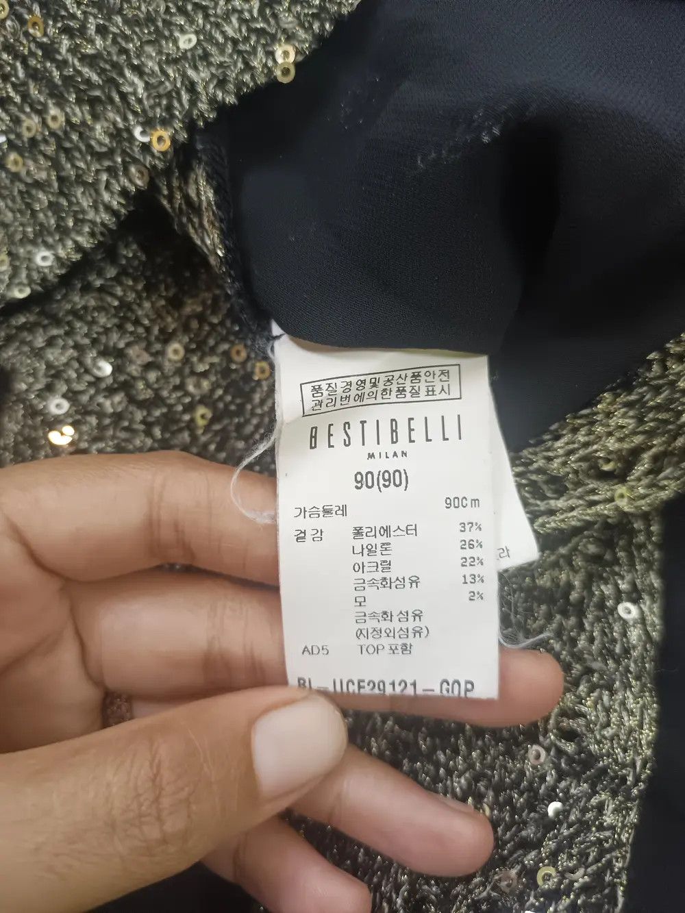 If Six Was Nine × Japanese Brand BESTI BELLI Milan Black Gold Sequin Distressed Knit Size US M / EU 48-50 / 2 - 17 Thumbnail