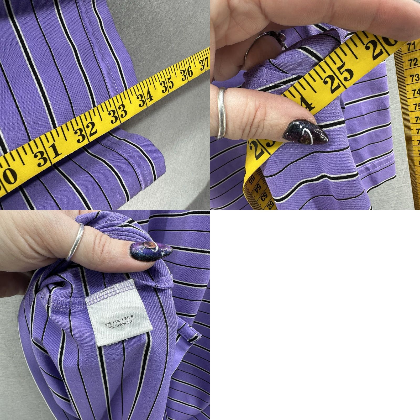 Footjoy FootJoy Polo Shirt Mens Large Purple Striped Golf Performance Coto De Caza READ Size US L / EU 52-54 / 3 - 9 Thumbnail