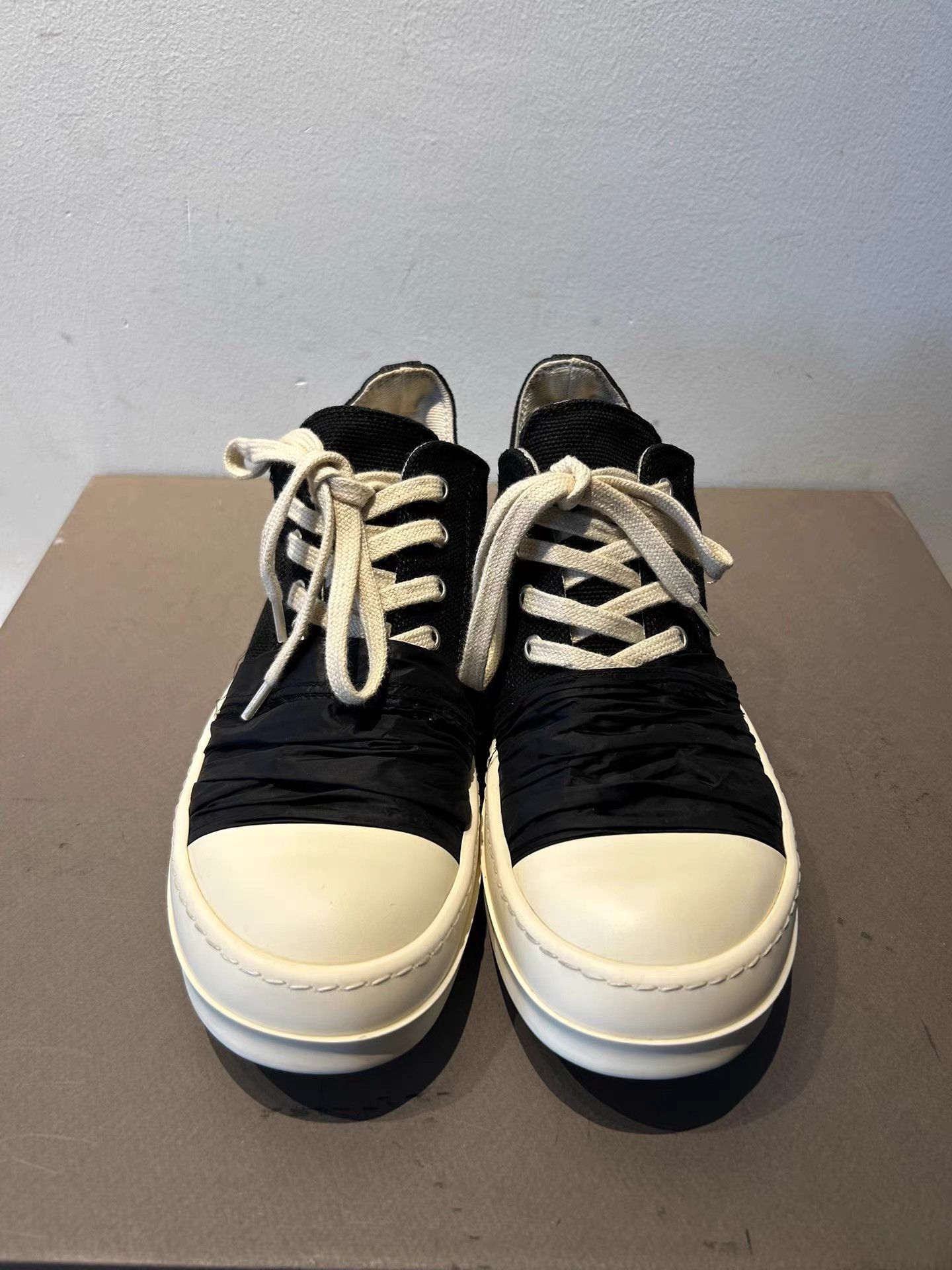 Rick Owens Rick Owens black silk lace low top Geobasket Size US 7 / IT 37 - 4 Thumbnail