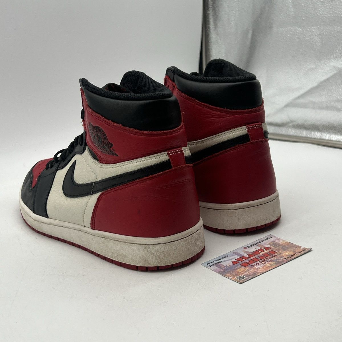 Nike Air Jordan 1 high bred toe Size US 13 / EU 46 - 4 Thumbnail
