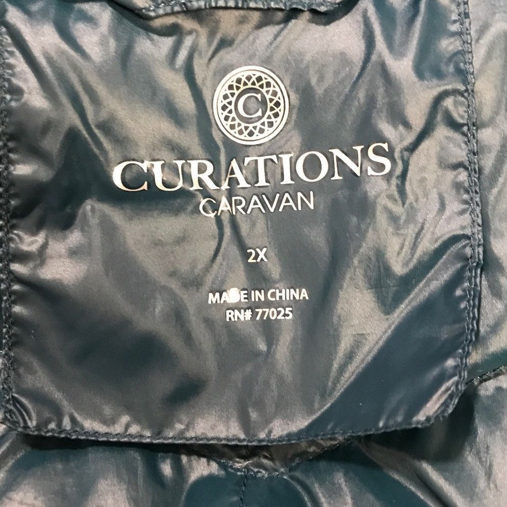 Other Curations Caravan Navy Blue Down Puffer Jacket Women 2X Size XXL / US 16-18 / IT 52-54 - 4 Thumbnail