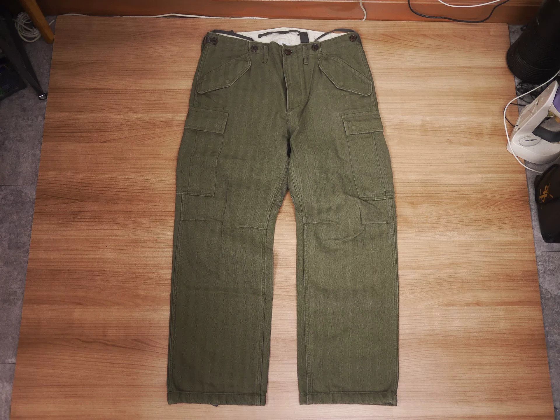 Visvim visvim eiger sanction herringbone olive pants | Grailed