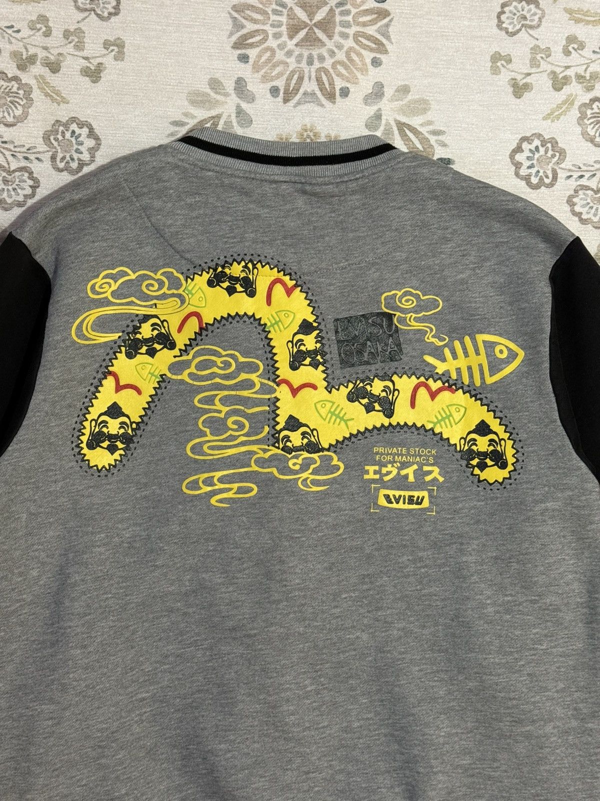 Evisu Evisu Osaka Varsity Jacket Grey Japanese Designer Size US L / EU 52-54 / 3 - 3 Thumbnail