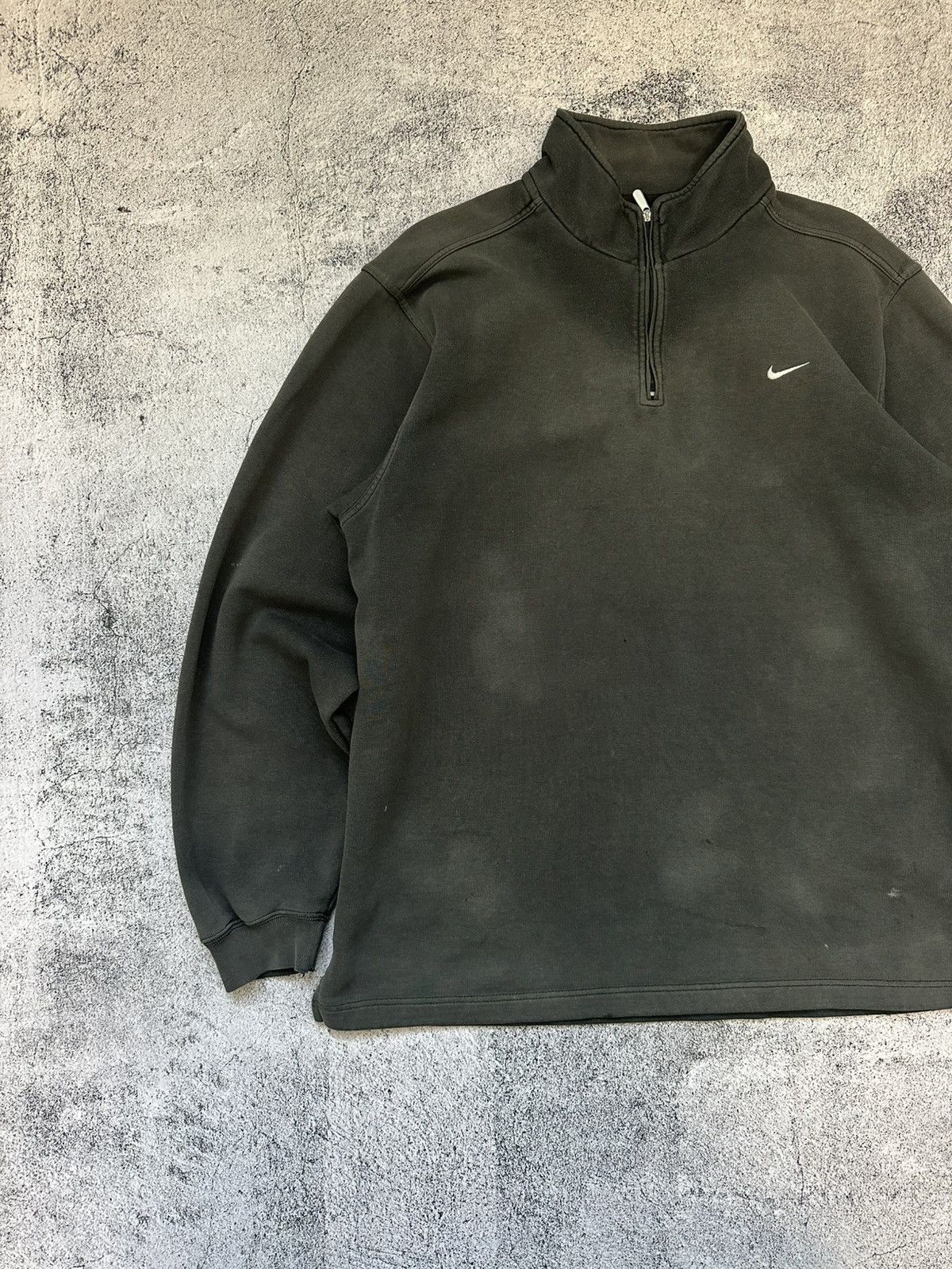 Nike Vintage Nike Sweatshirt Distresed 1/4 Zip Gray Size US M / EU 48-50 / 2 - 2 Thumbnail