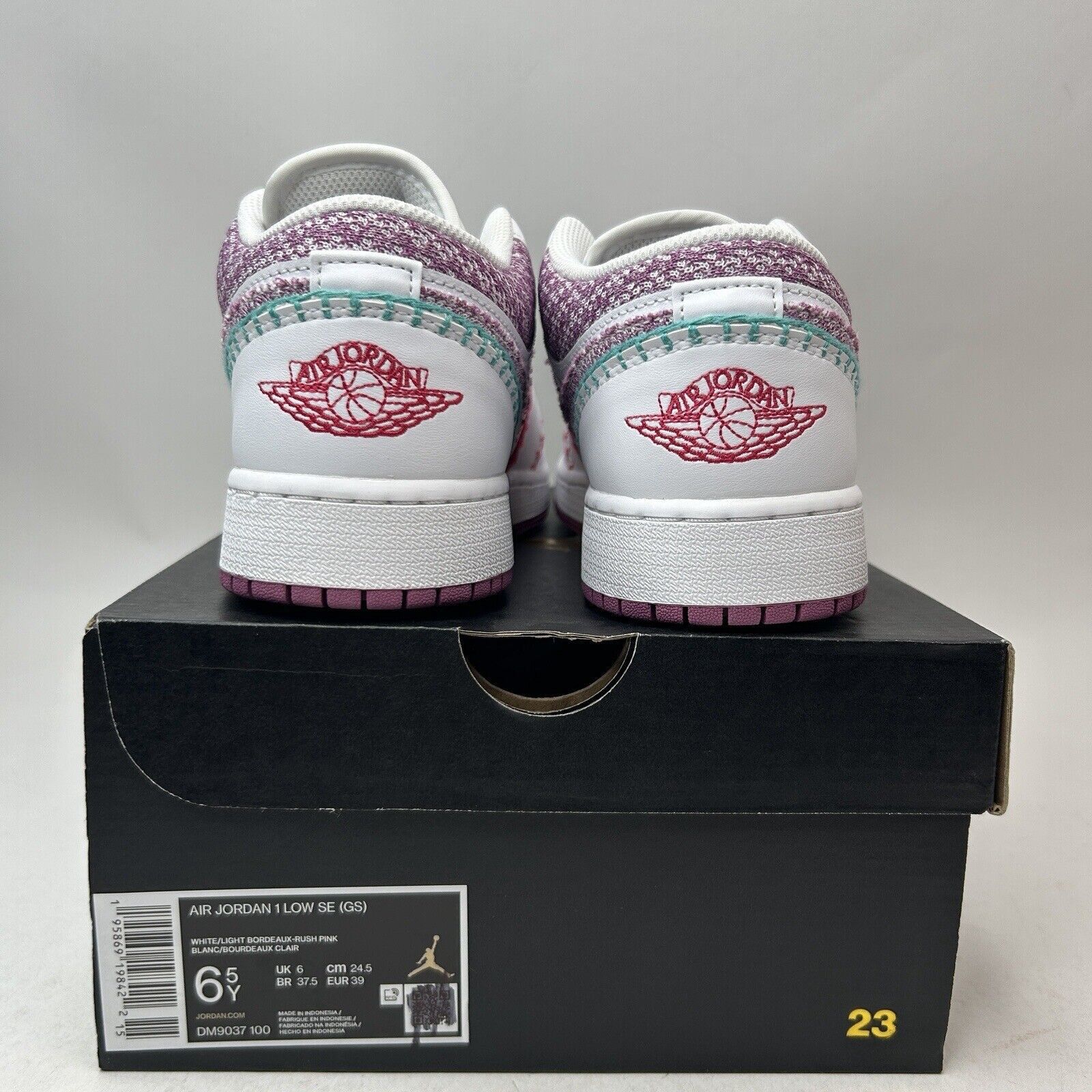 Nike Nike Air Jordan 1 Retro Low GS SE “Knit/Light Bordeaux” 2024 Size US 8 / IT 38 - 4 Thumbnail