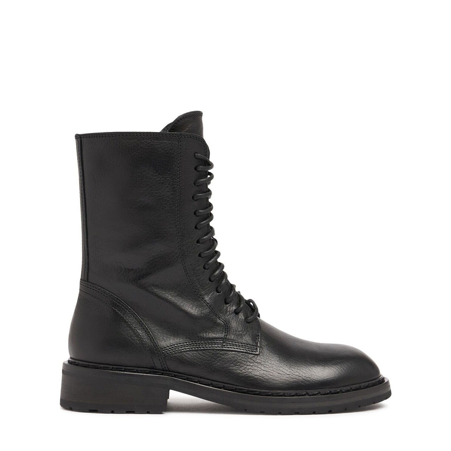Ann Demeulemeester Danny Black Leather 40mm Combat Boots New