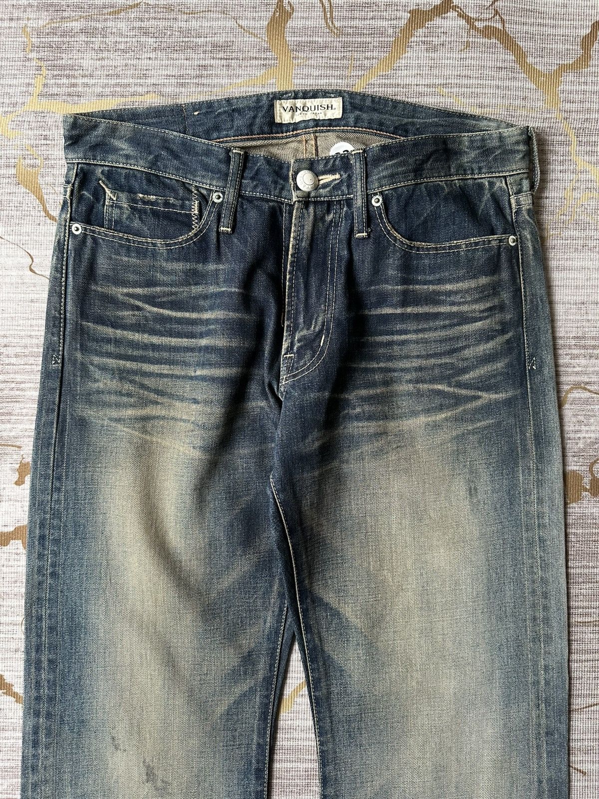 Vanquish Vanquish Tokyo Japan Blue Faded Denim Design Claw Marks Size US 33 - 5 Thumbnail
