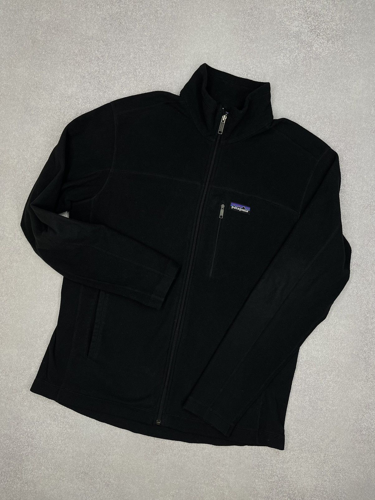 Mens Patagonia Fleece Jacket Zip Black Y2K Gorpcore Outdoor