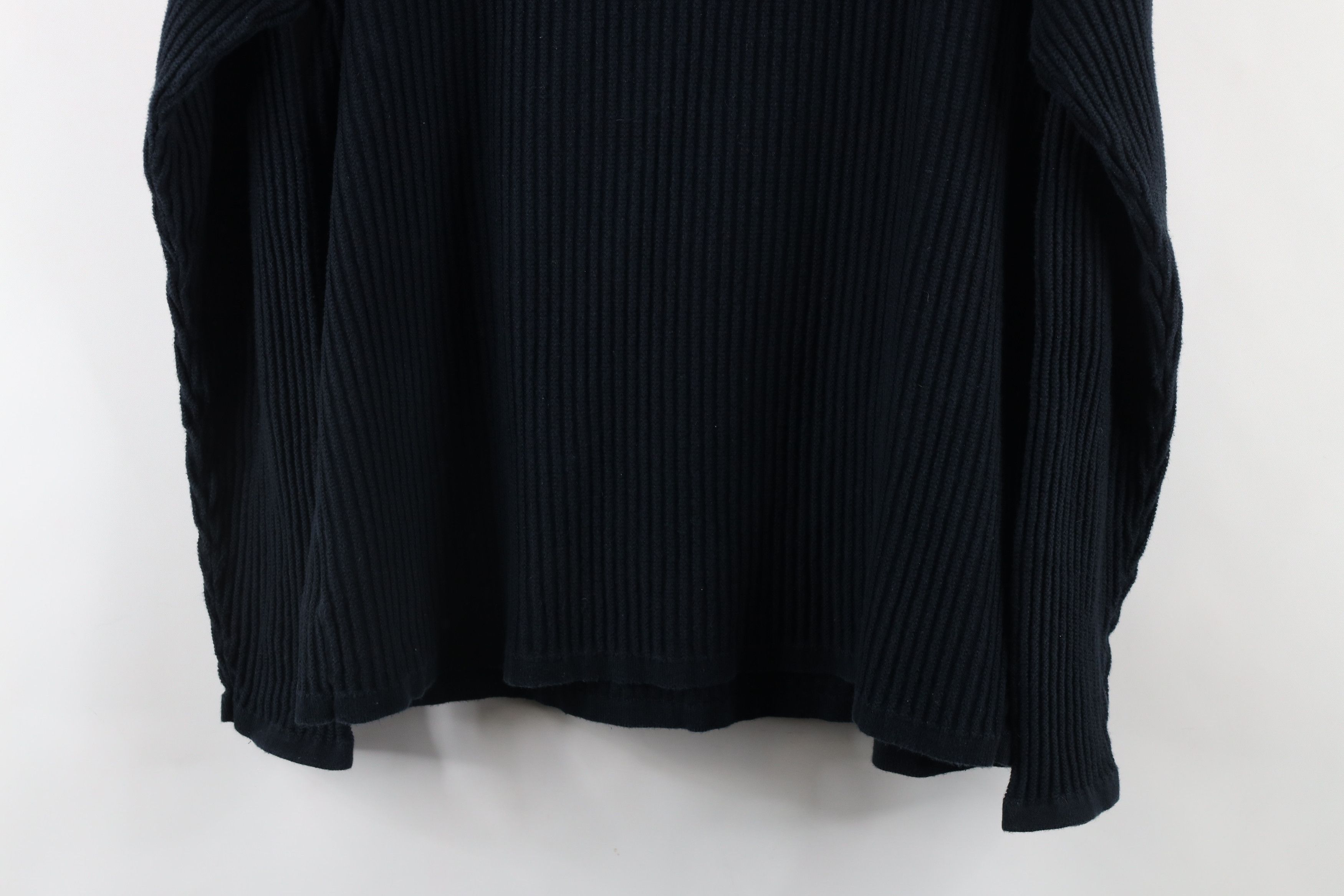 Vintage Vintage 90s Streetwear Ribbed Knit Collared Sweater Black Size US M / EU 48-50 / 2 - 8 Thumbnail