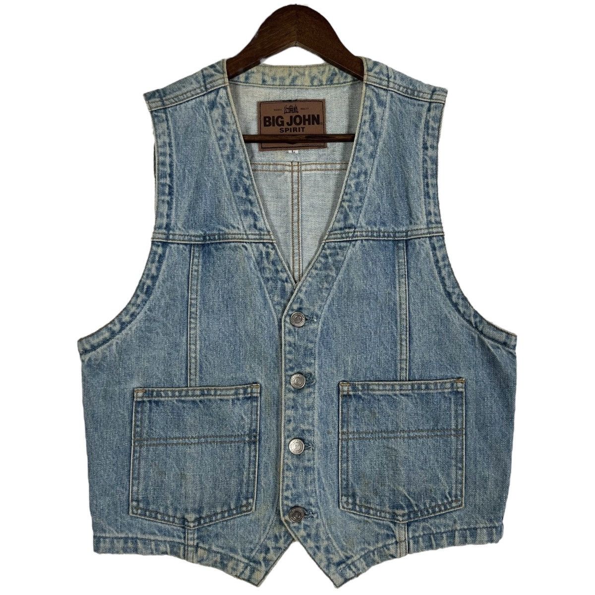 Big John 80s Vintage Big John Padded Pocket Denim Vest Size US S / EU 44-46 / 1 - 1 Thumbnail