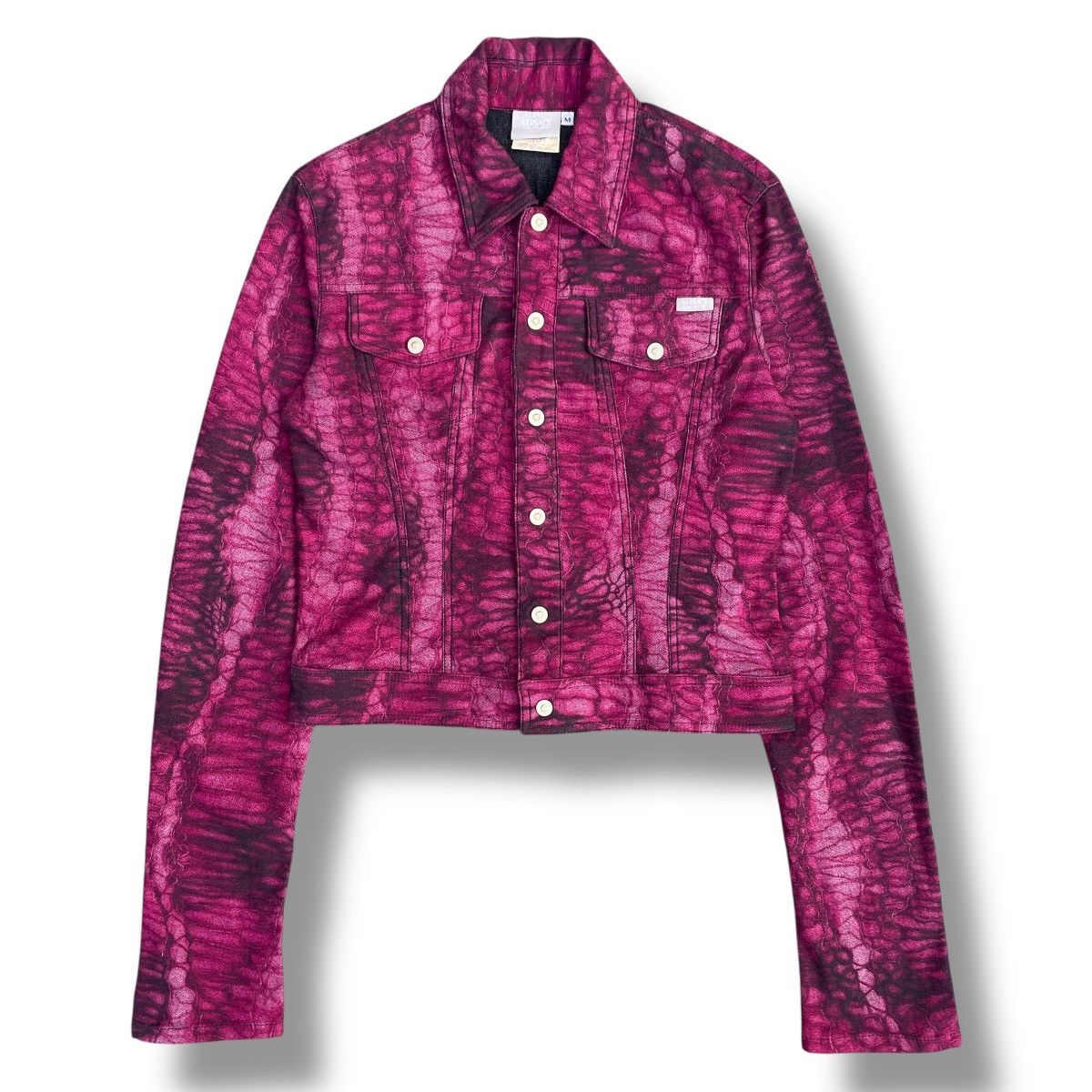 Versace Jeans Couture RARE Versace Jeans Couture Pink Python Graphic Denim Jacket Size M / US 6-8 / IT 42-44 - 1 Thumbnail