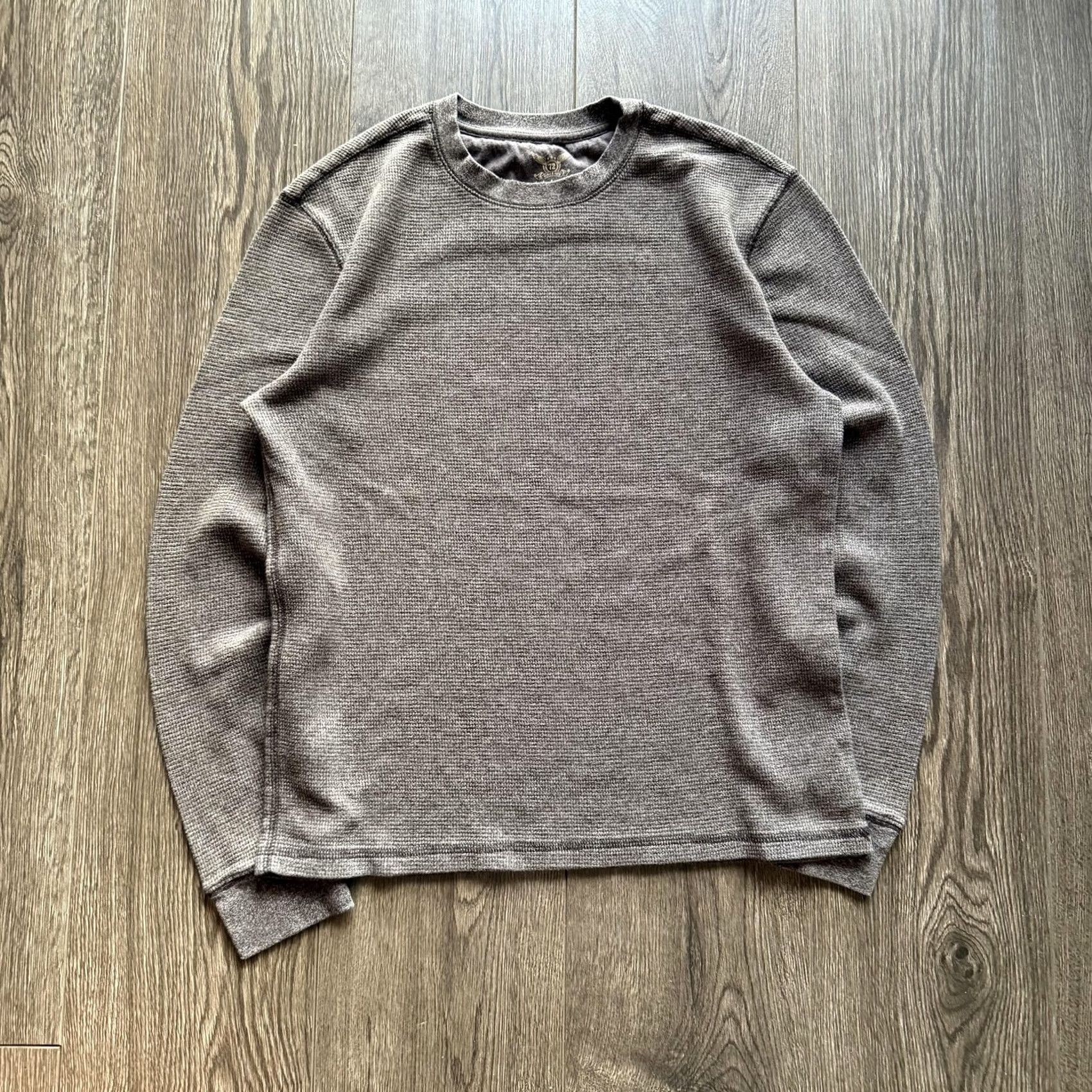 Faded Glory Y2K Brown Thermal Shirt Mens M Long Sleeve Waffle Knit Crewneck Tee Size US M / EU 48-50 / 2 - 3 Thumbnail