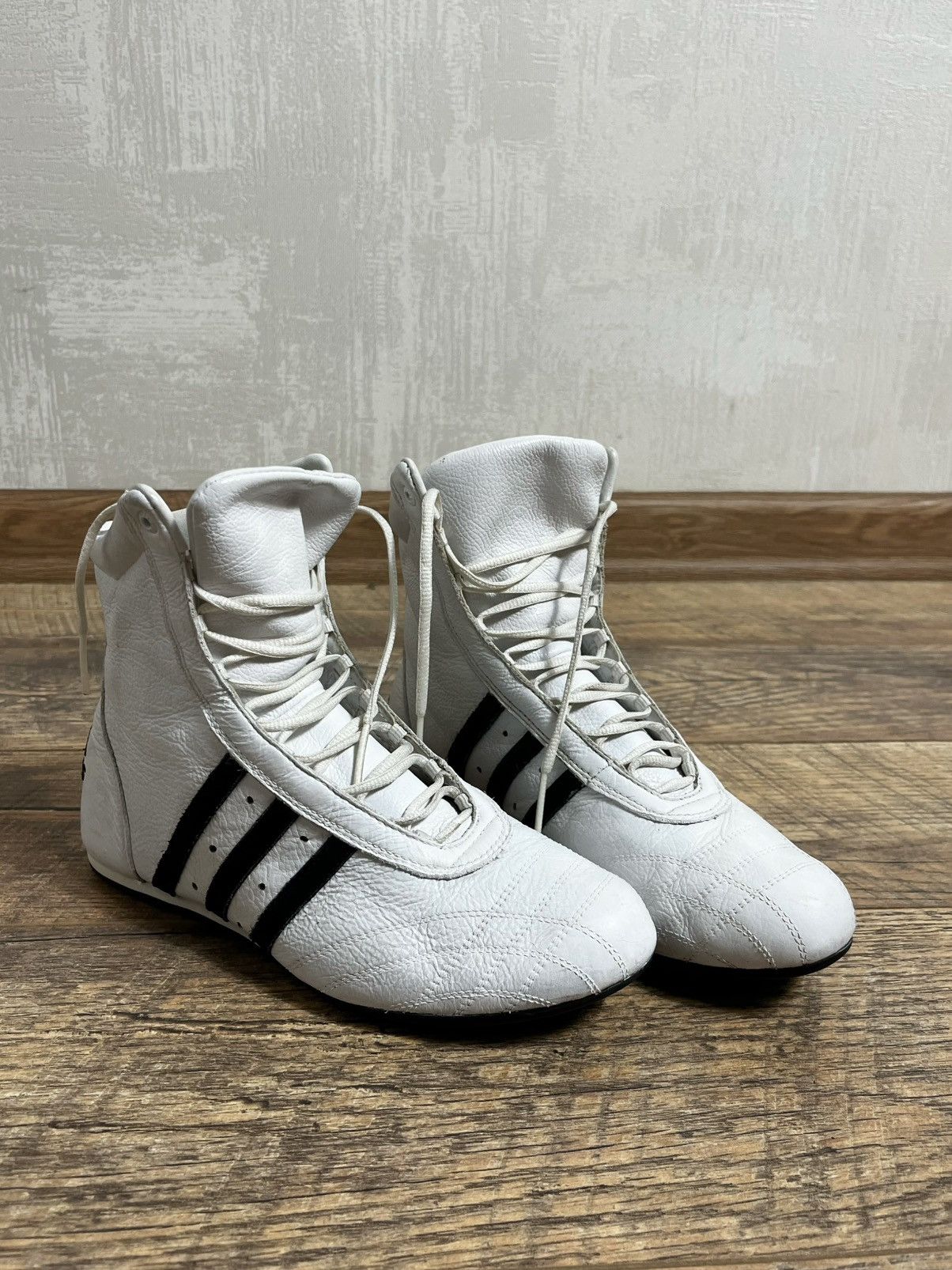 Adidas Vintage Y2K Adidas Hi-Top White Leather Boxing 2000s Size US 8 / IT 38 - 8 Thumbnail