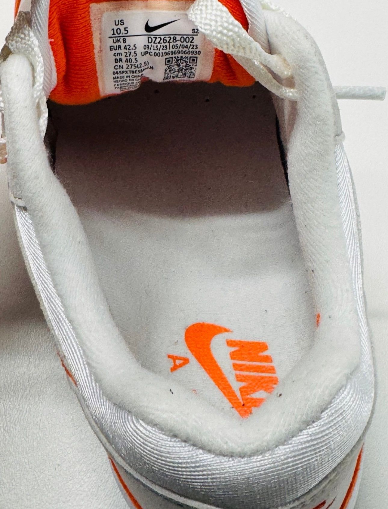 Nike Nike Air Max 1 Neutral Grey/Safety Orange Size US 10.5 / EU 43-44 - 6 Thumbnail