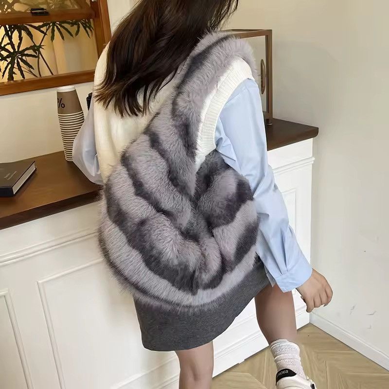 Other Faux Fur Large Fluffy Stylish Luxury Shoulder Bag Size ONE SIZE - 2 Thumbnail