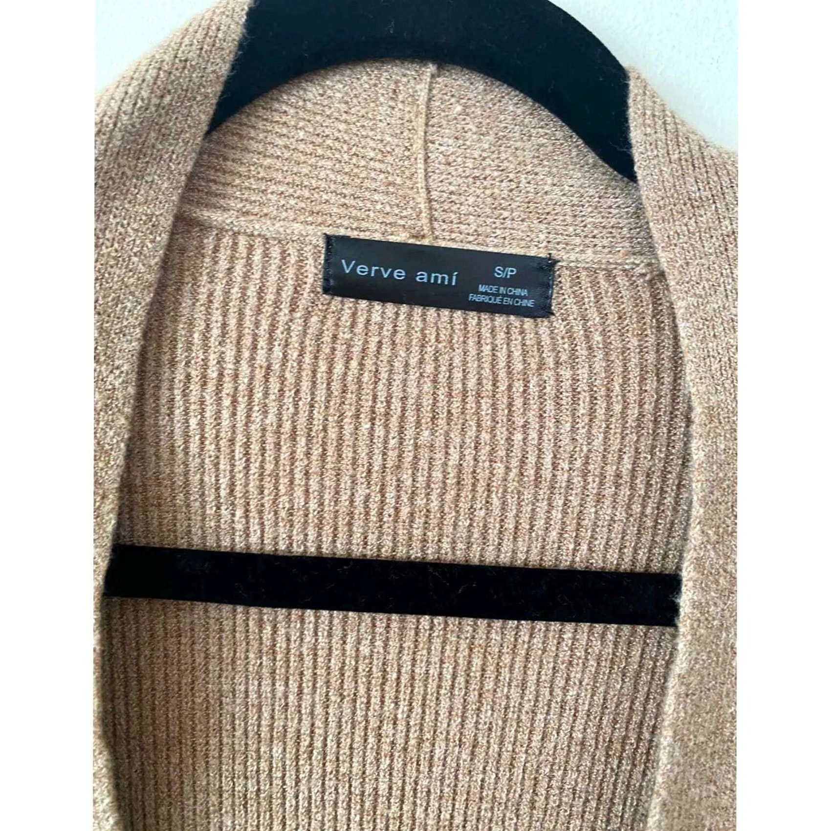 Vintage Verve Ami Cardigan Verve Ami Cardigan Tan Knit Open Front Long Side Slit Sweater Women Small Regular Tan Womens Size S / US 4 / IT 40 - 4 Thumbnail