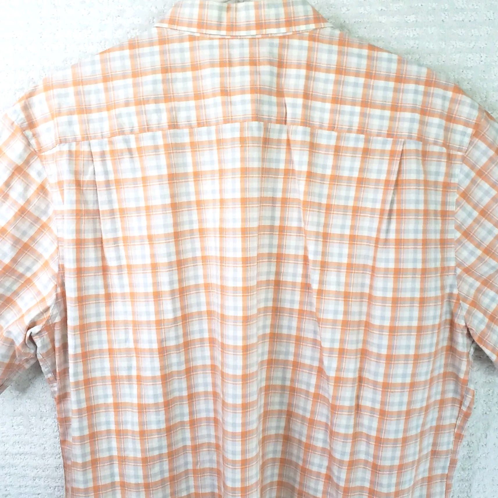 Vintage Coast Shirt Mens XL Orange White Plaid Button-Up Short Sleeve Coastal Boardwalk Crab Logo Pocketed Breathable Cotton Blend Regular Fit Size US XL / EU 56 / 4 - 7 Thumbnail