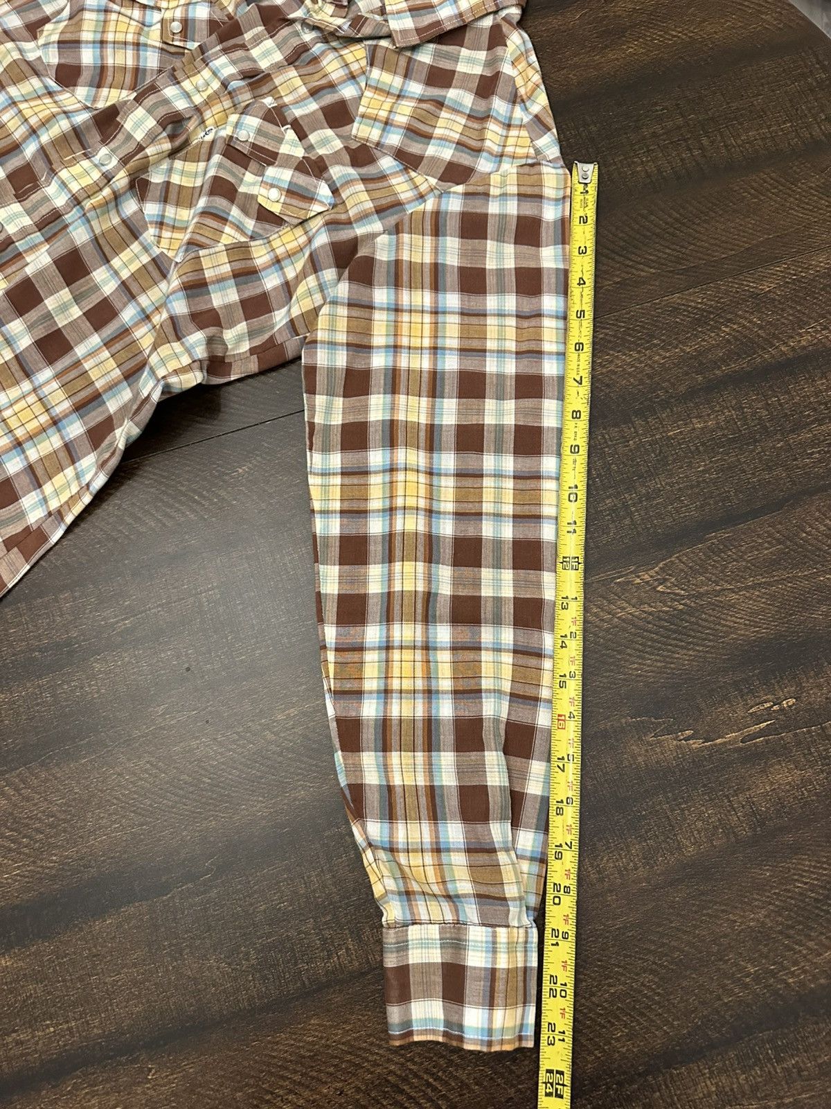 Levi's VTG Levis Pearl Snap Big E Western Plaid Sawtooth Mens Sz M Size US M / EU 48-50 / 2 - 9 Thumbnail