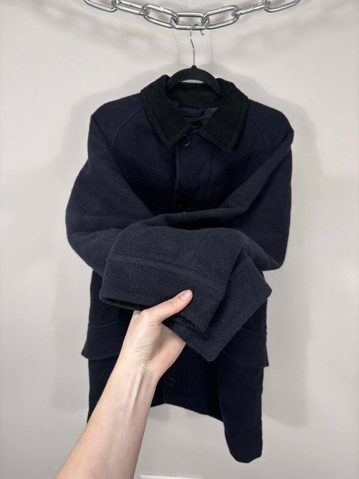Arket Arket Men’s Navy Blue Wool Car Coat Corduroy Collar Size US S / EU 44-46 / 1 - 11 Thumbnail