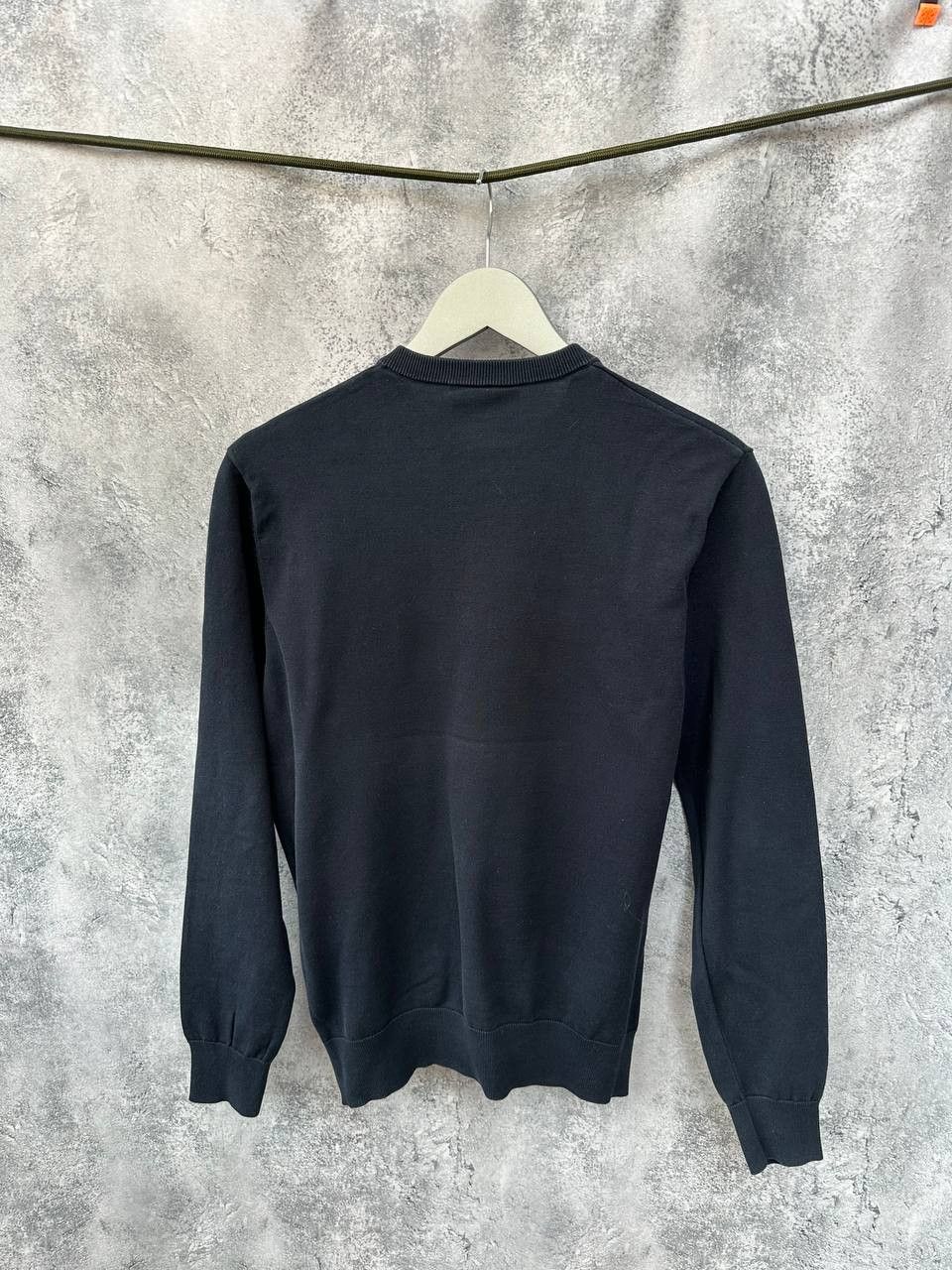 Armani × Vintage Armani Jeans Vintage V-Neck Sweater Long Sleeve Black Jumper Size US L / EU 52-54 / 3 - 3 Thumbnail