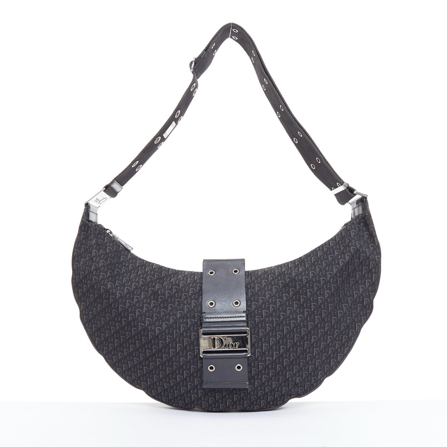 Dior CHRISTIAN DIOR John Galliano Street Chic Hobo black Diorissimo crossbody bag Size ONE SIZE - 1 Thumbnail