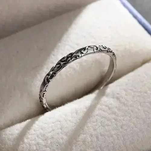 Ring Of Fire Retro Thin Round Ring Size ONE SIZE - 1 Thumbnail