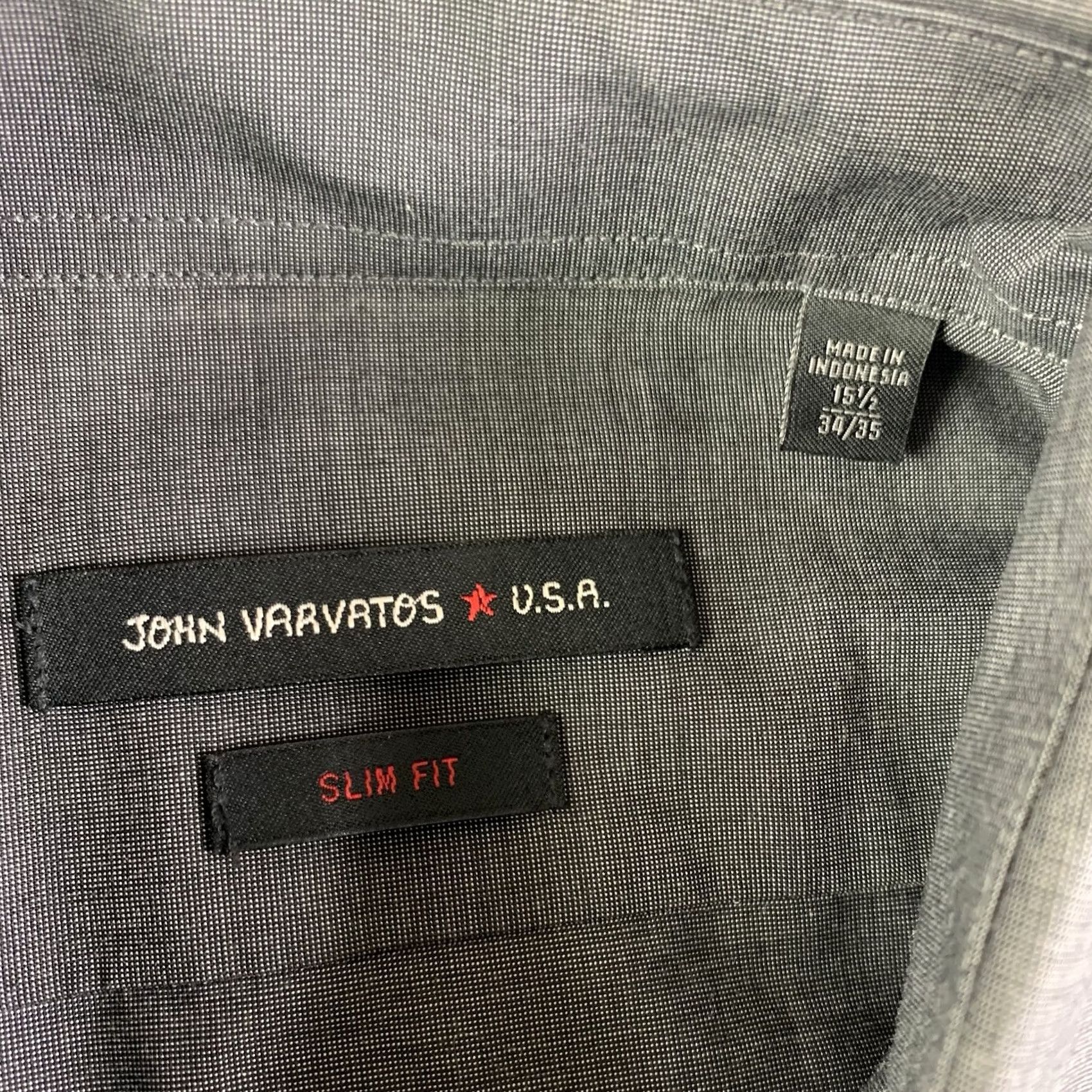 John Varvatos john Varvatos USA Slim Fit Poplin Shirt Men 15 1/2 34/35 Gray Long sleeve Shirt Slim Mens Poplin Button-Up Collared Spread Size US L / EU 52-54 / 3 - 2 Thumbnail