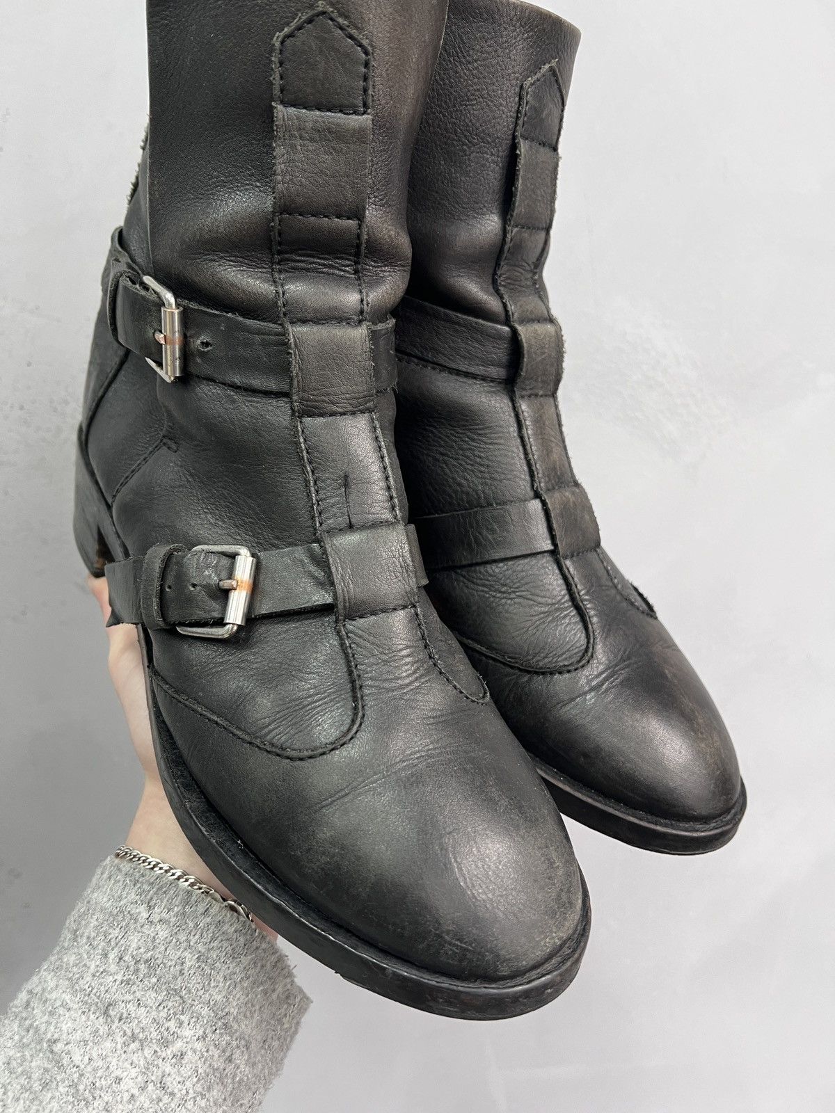 Diesel Belted diesel leather boots hedi slimane style avant garde Size US 8 / EU 41 - 4 Thumbnail