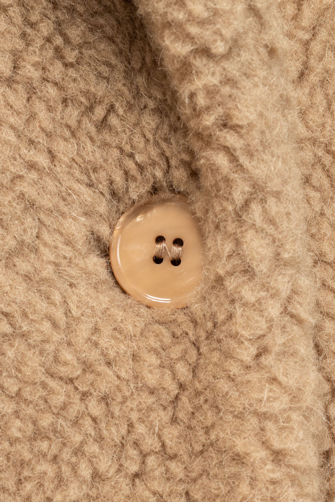 Carven Carven PF15 Camel Alpaca Shearling Double-Breasted Coat Size L / US 10 / IT 46 - 8 Thumbnail