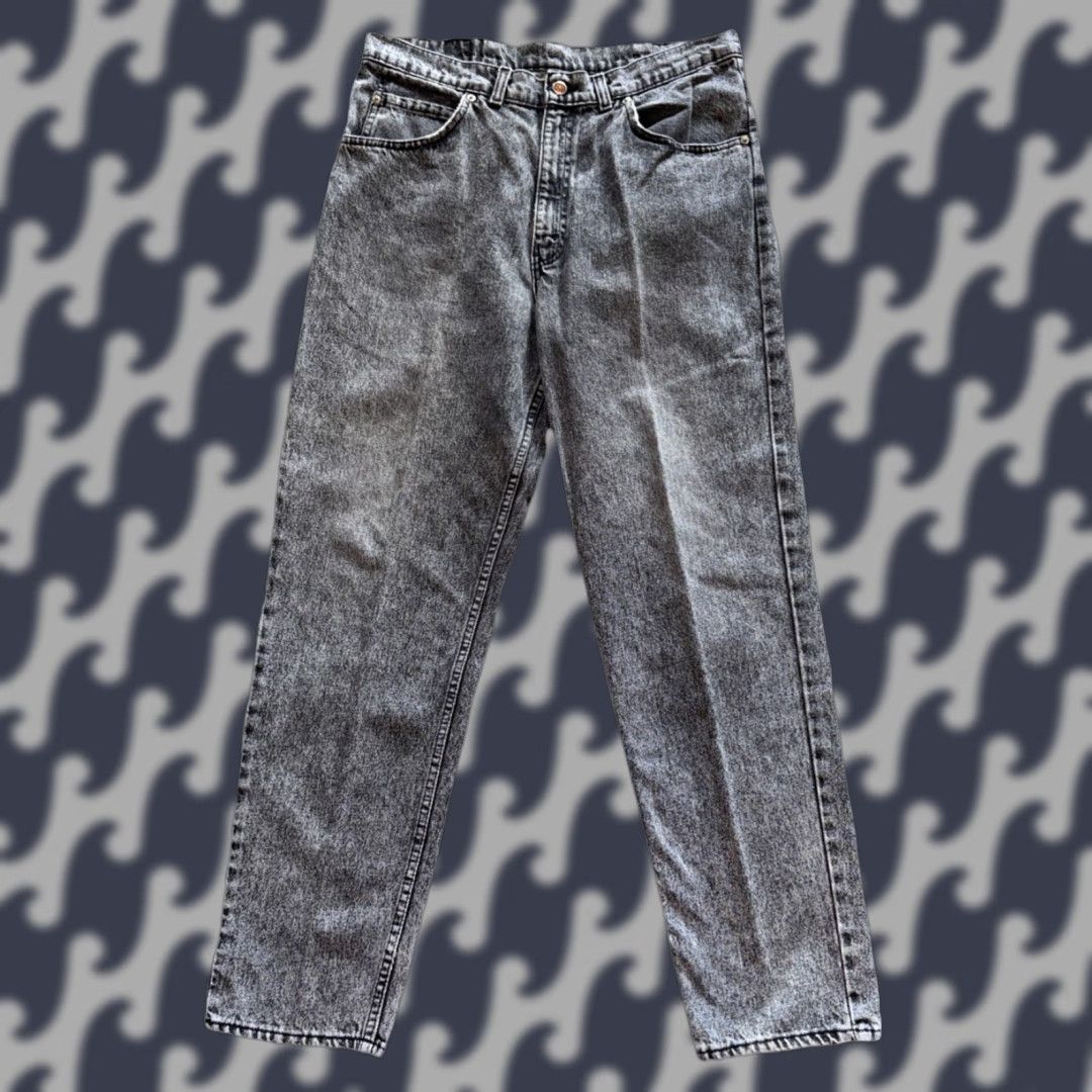 Denime VINTAGE Brittania Denim Jeans Men 35x30 Charcoal Gray 1980s Retro Inseam 30 Regular 36X30 Size US 35 - 1 Thumbnail