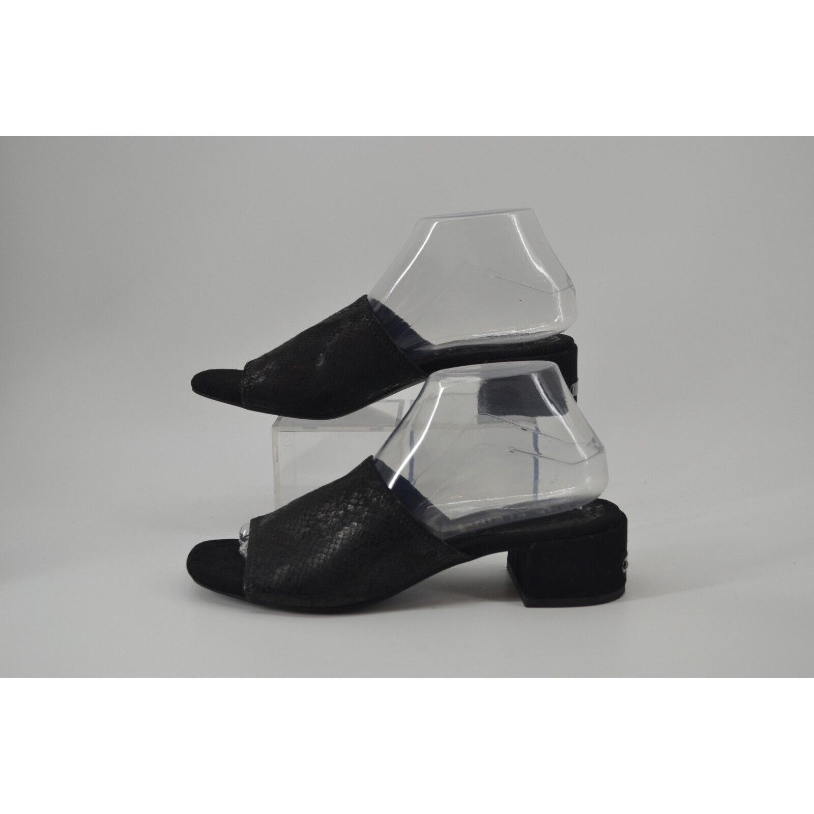 Anne Klein Anne Klein iFlex Black Leather Sandals Open Toe Animal 7.5 Size US 7.5 / IT 37.5 - 9 Thumbnail