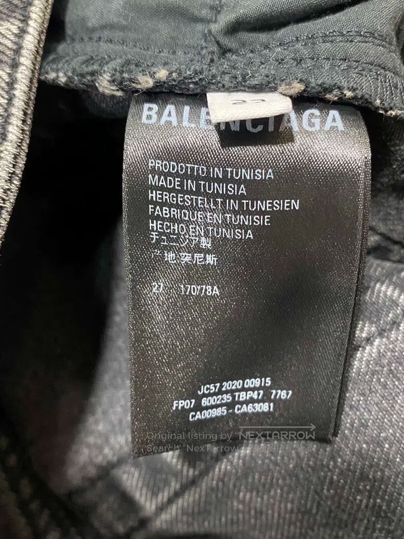 Balenciaga Balenciaga Grey Distressed Logo Jeans Size US 27 - 5 Thumbnail
