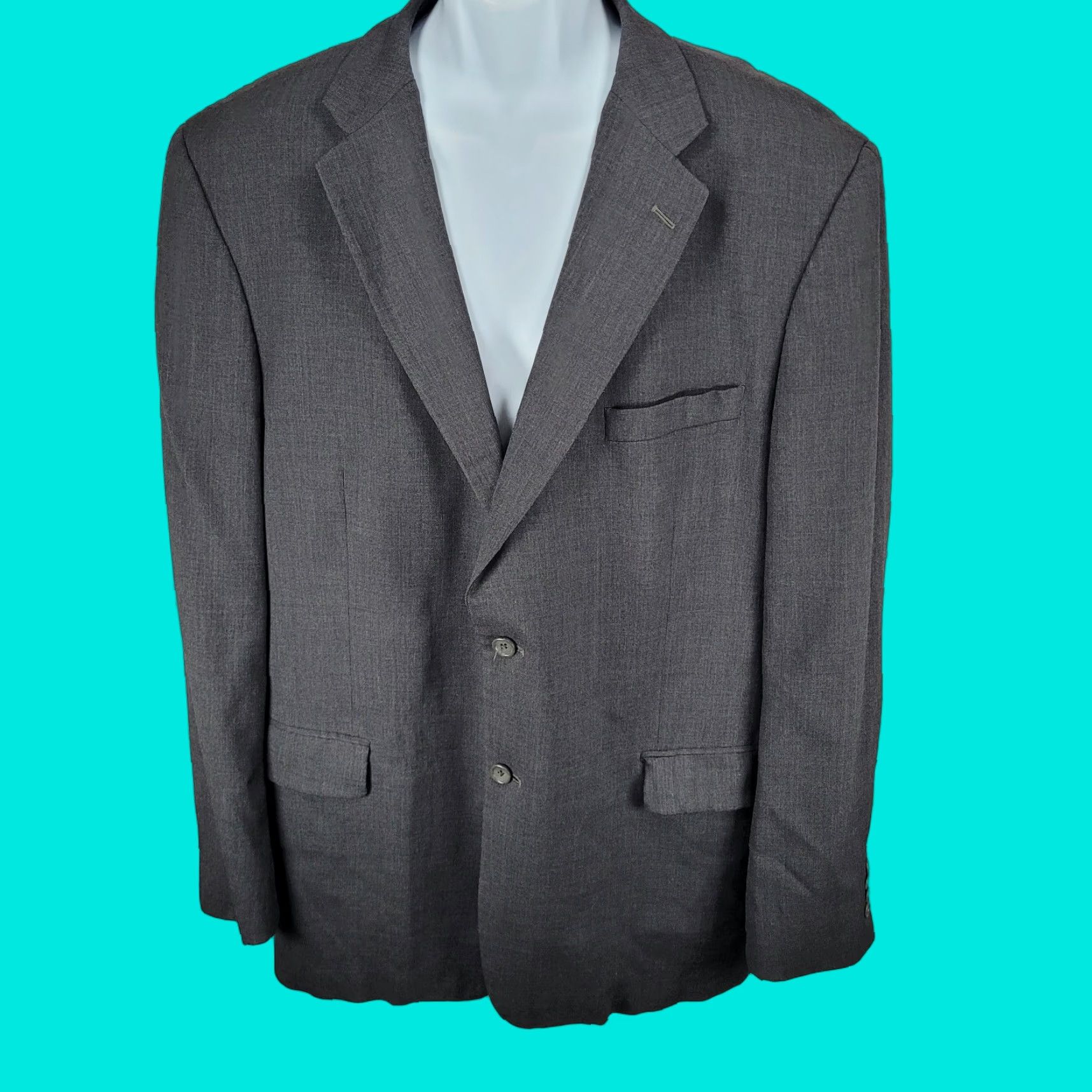 Joseph VINTAGE Joseph & Feiss Men's Wool Sport Coat Blazer Size 48 Regular Gray Classic 2-Piece Size 48R - 1 Thumbnail