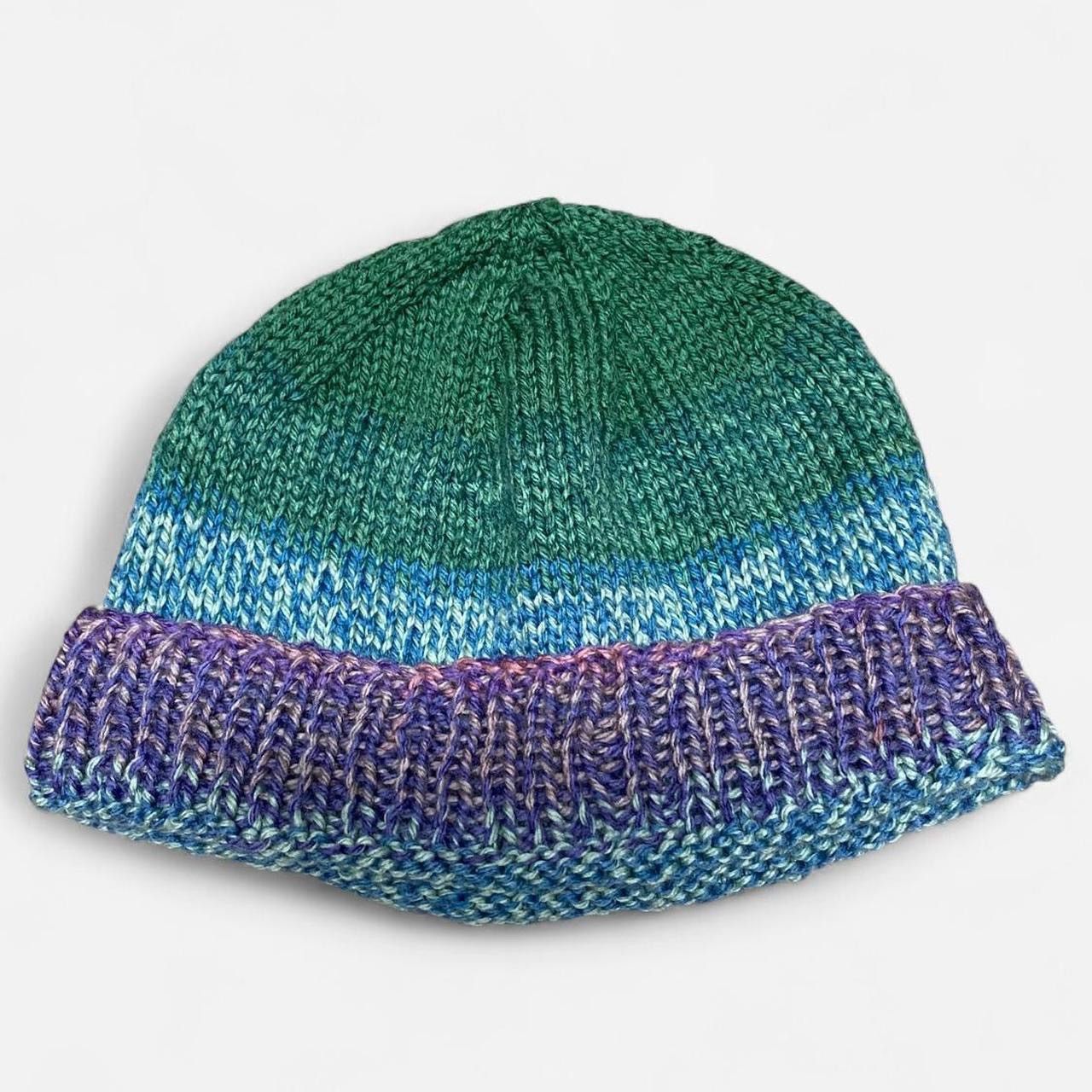 Other Vintage handmade blue and purple handmade beanie Size ONE SIZE - 1 Thumbnail