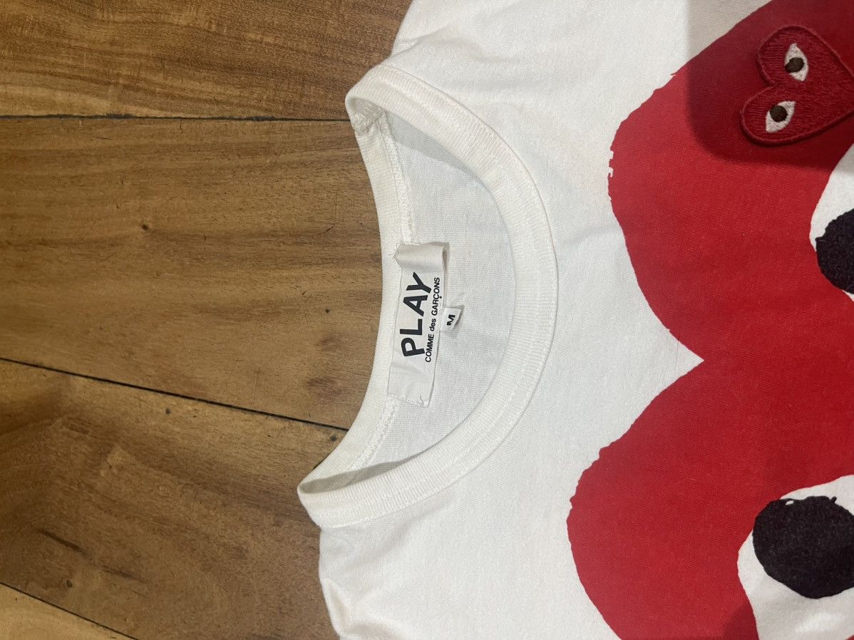CDG by Comme des Garcons Vintage white res cdg t-shirt M fit Xs Rare double heart Size US XS / EU 42 / 0 - 6 Thumbnail