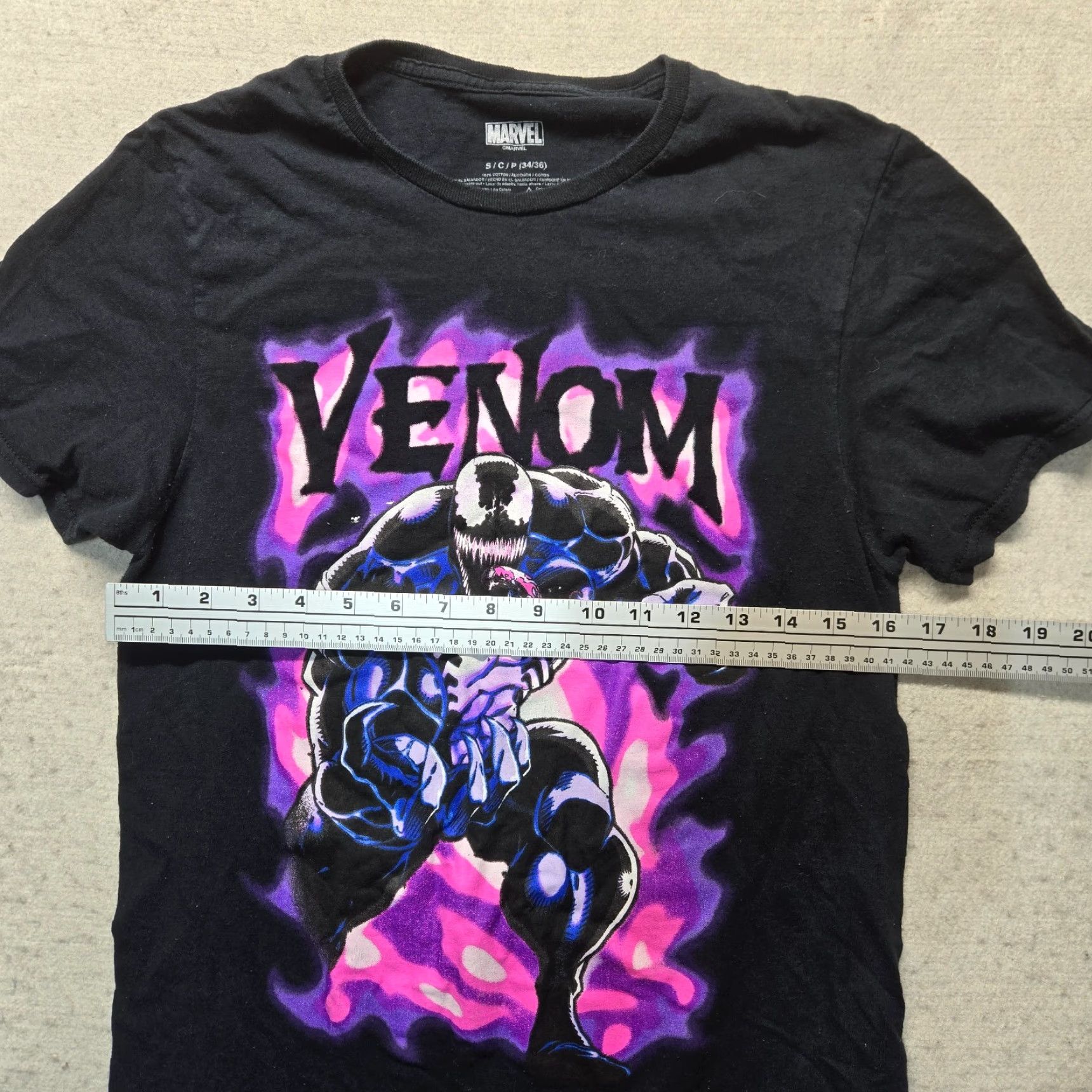 Vintage Marvel Shirt Men S Black Venom Tee Short Sleeve T-Shirt Comics Casual Small 90s Theme Size US S / EU 44-46 / 1 - 3 Thumbnail