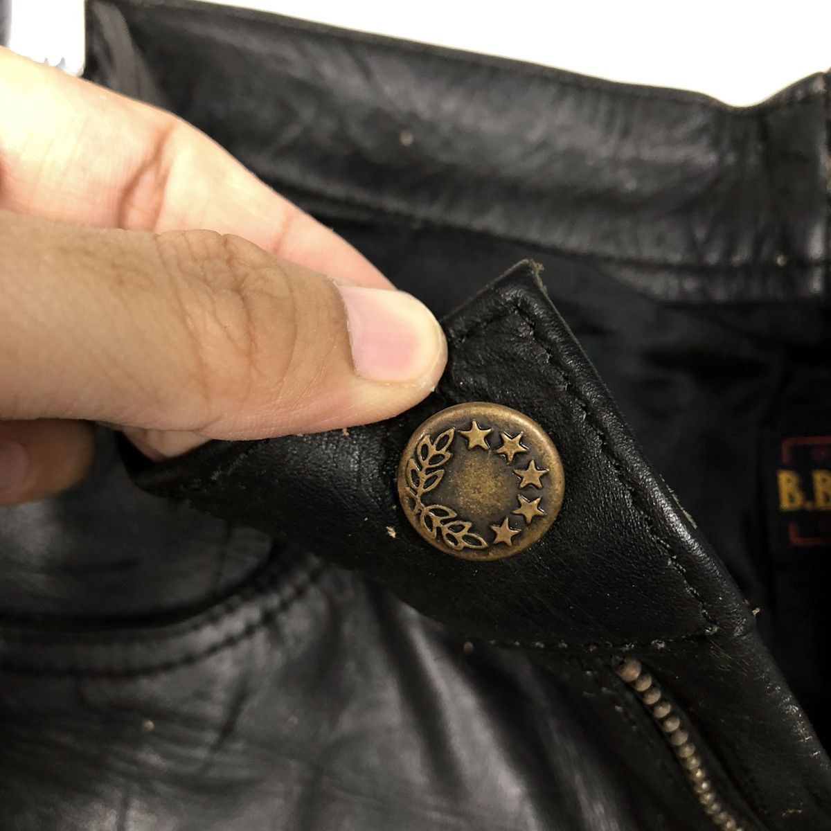 Genuine Leather 📌Vintage Biker Genuine Leather Pants BBH Clothing Size US 31 - 15 Thumbnail