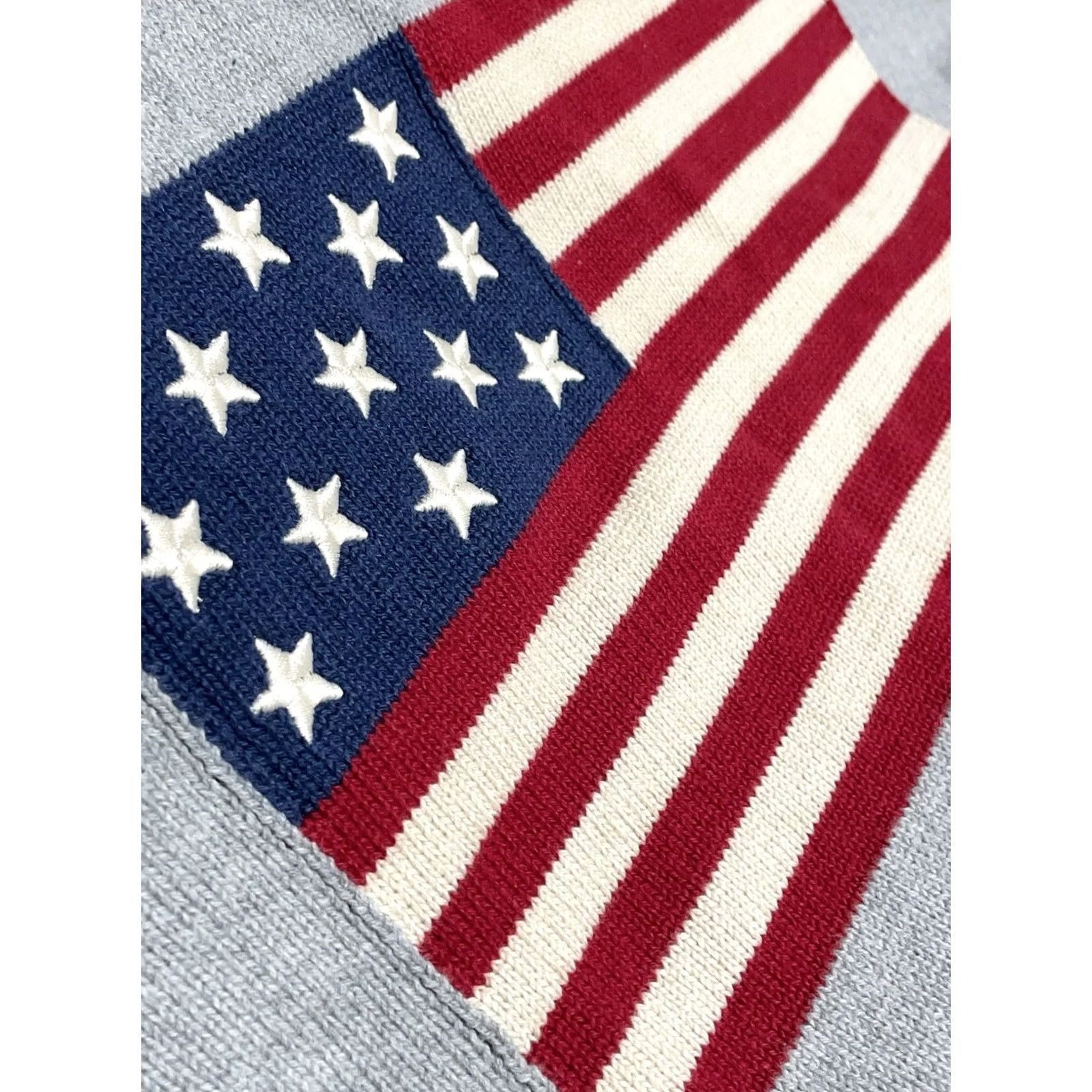 Chaps Chaps Men Light Gray Embroidered American Flag Crewneck Long Sleeve Sweater L Size US L / EU 52-54 / 3 - 4 Thumbnail