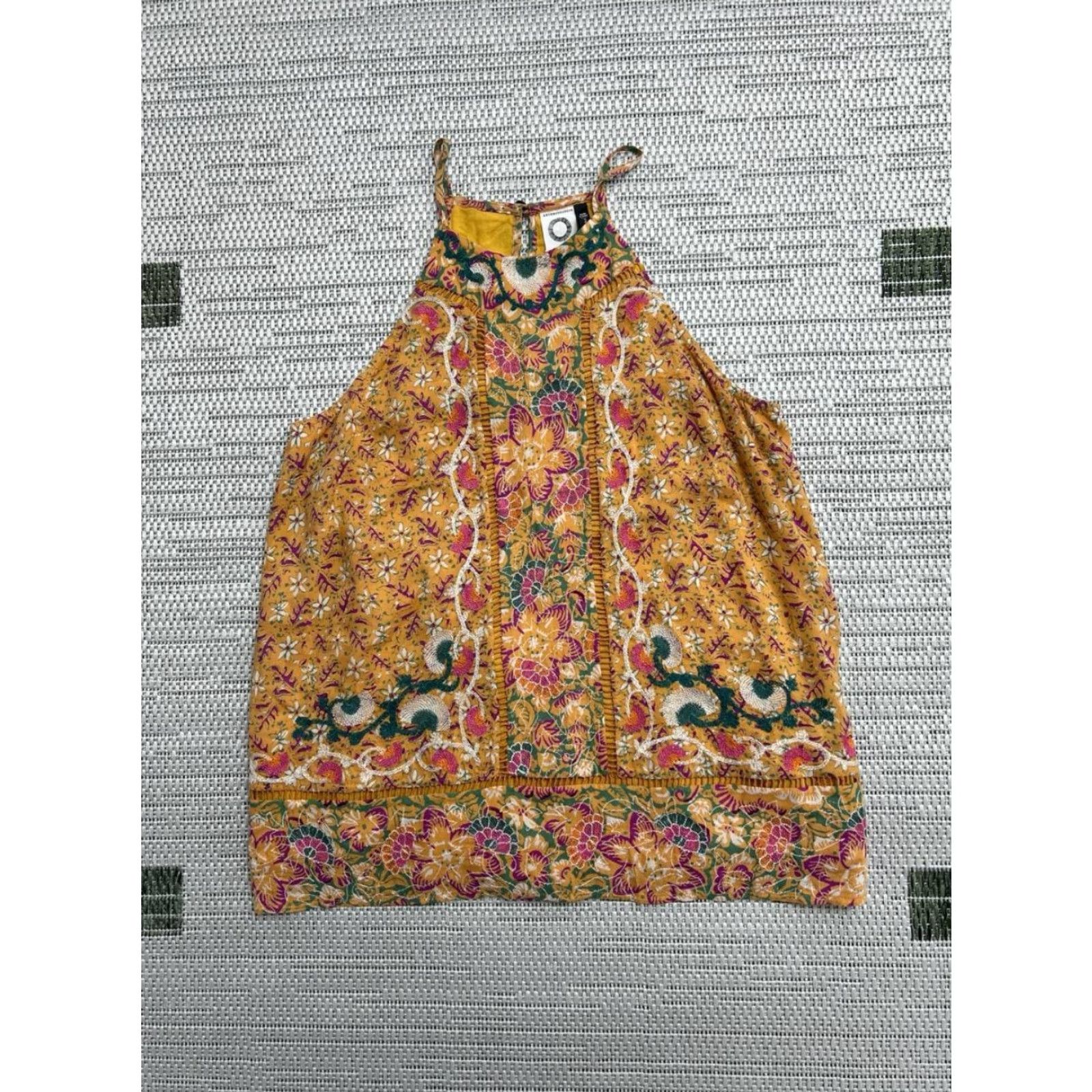 Anthropologie Anthropologie Akemi Kin Blouse Top Womens 0 Multi Floral Embroidered Halter Neck Size XS / US 0-2 / IT 36-38 - 2 Thumbnail