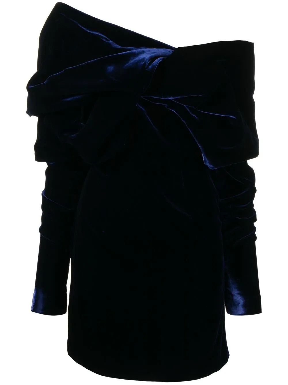 Tom Ford o1y0126 Velvet Mini Dress in Midnight Blue Size XS / US 0-2 / IT 36-38 - 1 Thumbnail