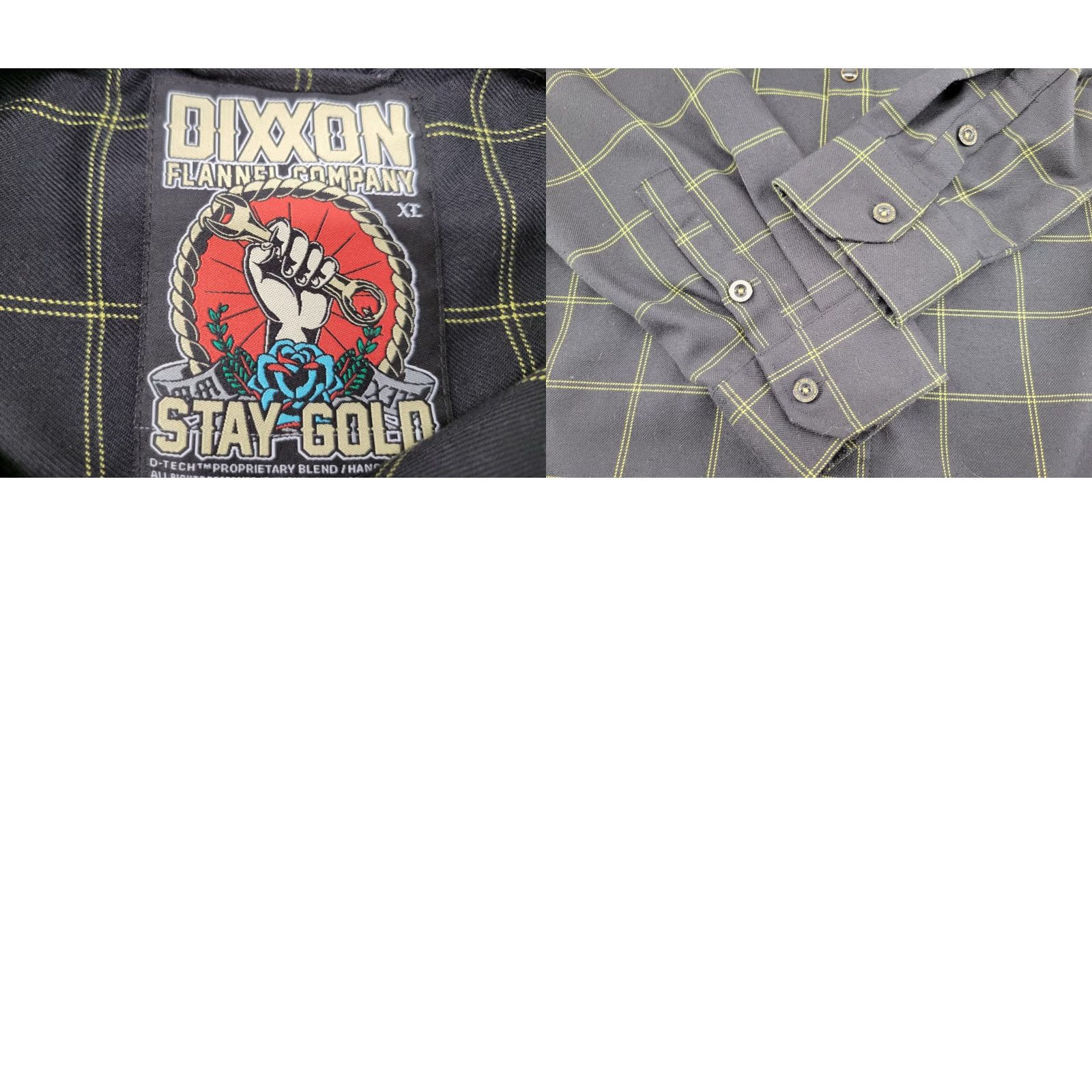 Vintage Dixxon Flannel Stay Gold Mens XL Black Gold Plaid Pearl Snap Long Sleeve Shirt Size US XL / EU 56 / 4 - 8 Thumbnail