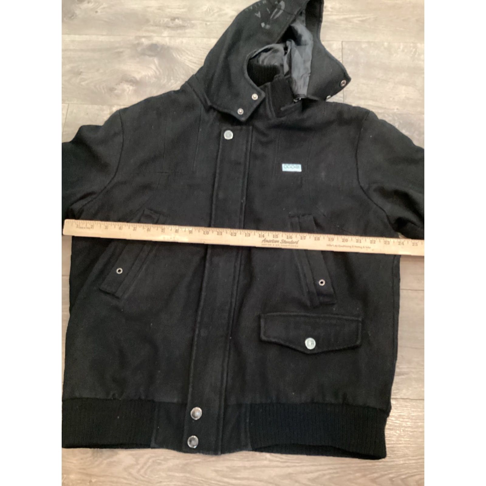 Coogi COOGI Jacket Wool Blend Black Removable Hood Coat Mid-Length XL Men Zip Snap Pockets Classic 90s Style Large Coat? Size US XL / EU 56 / 4 - 7 Thumbnail