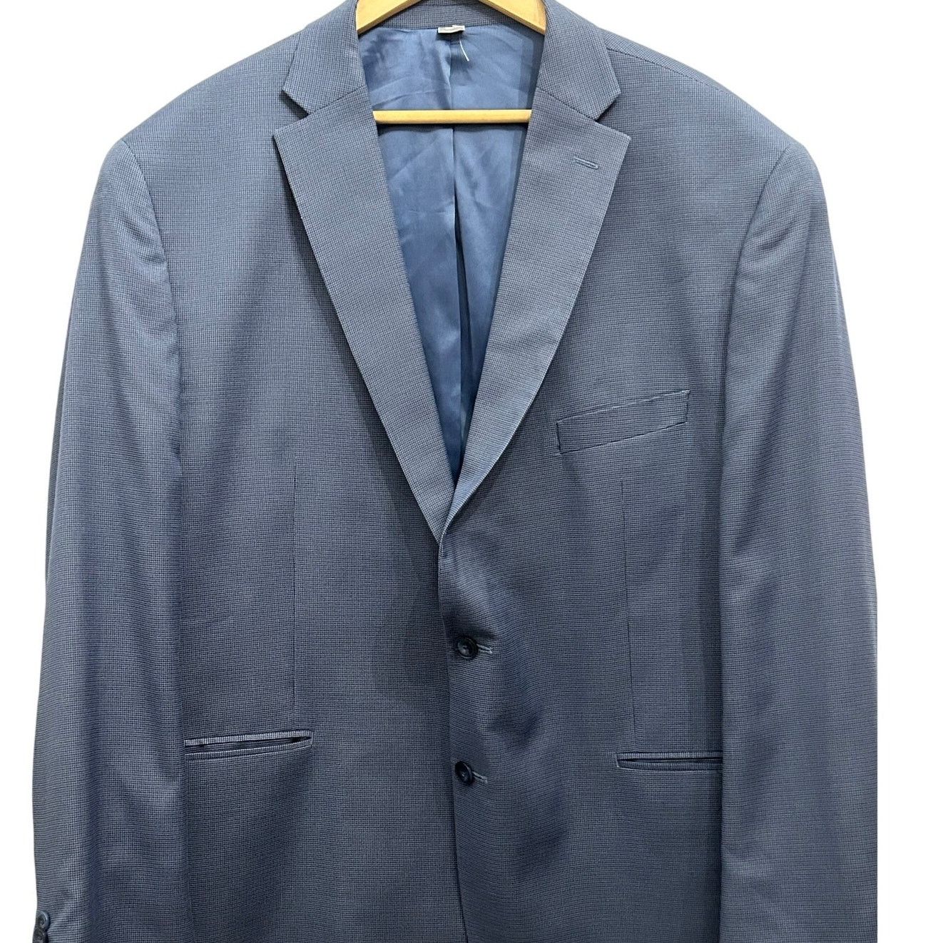 Michael Kors Michael Kors Men’s Light Blue Checked Blazer Sport Coat 52R Size 52R - 1 Thumbnail