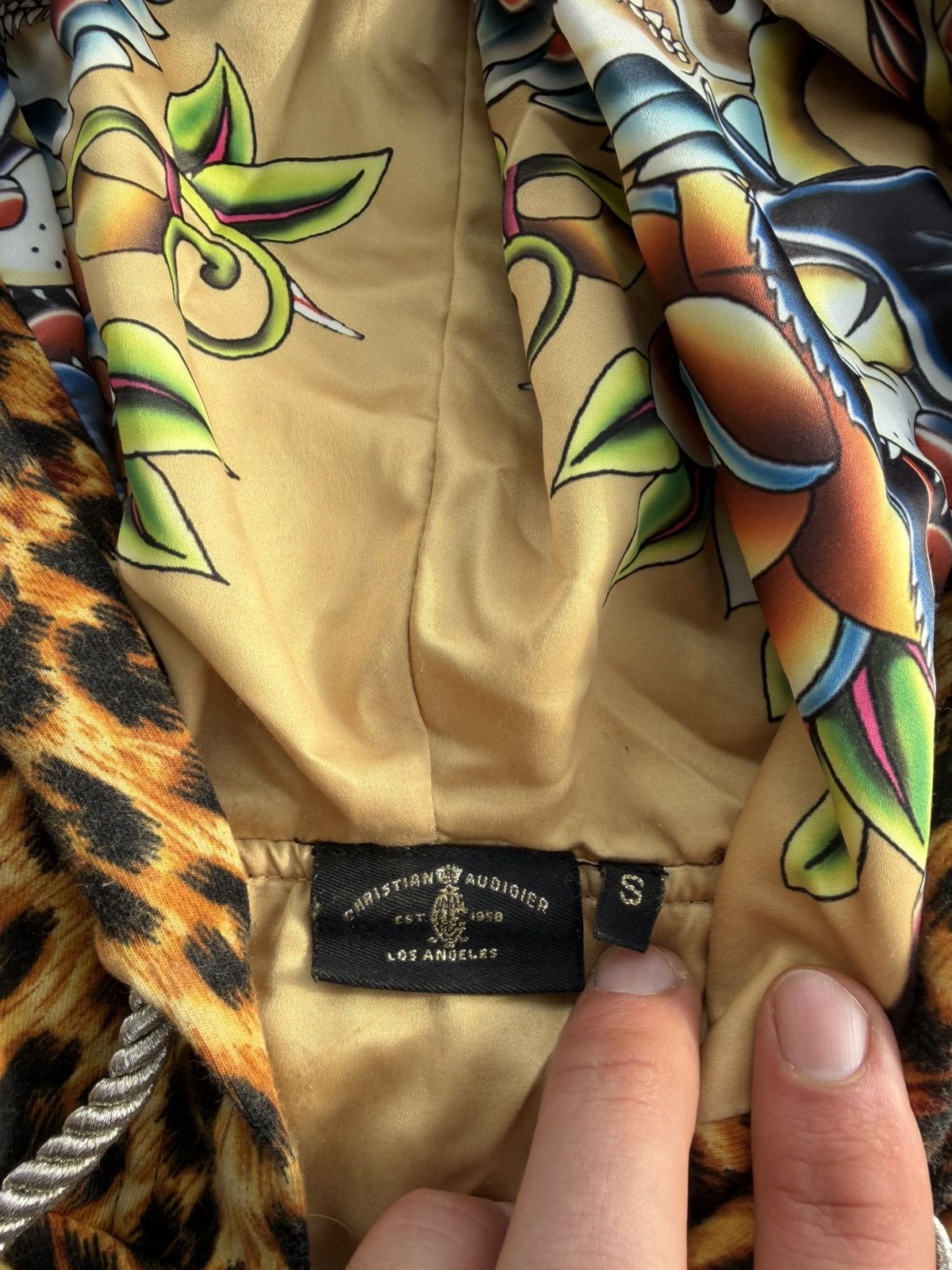 Christian Audigier Vintage Christian Audigier Leopard Y2K Overprinted Zip Size S / US 4 / IT 40 - 6 Thumbnail