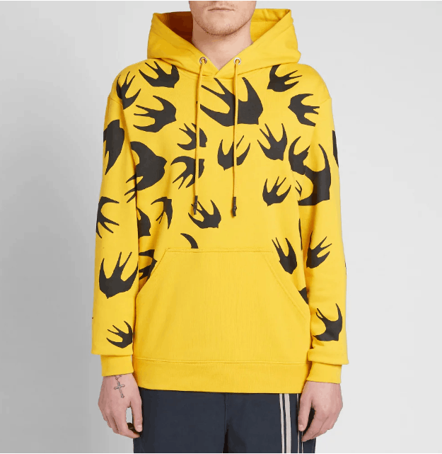 McQ Alexander McQueen ALEXANDER MCQUEEN Bird Graphic Hoodie In Chrome Yellow Size US L / EU 52-54 / 3 - 11 Thumbnail