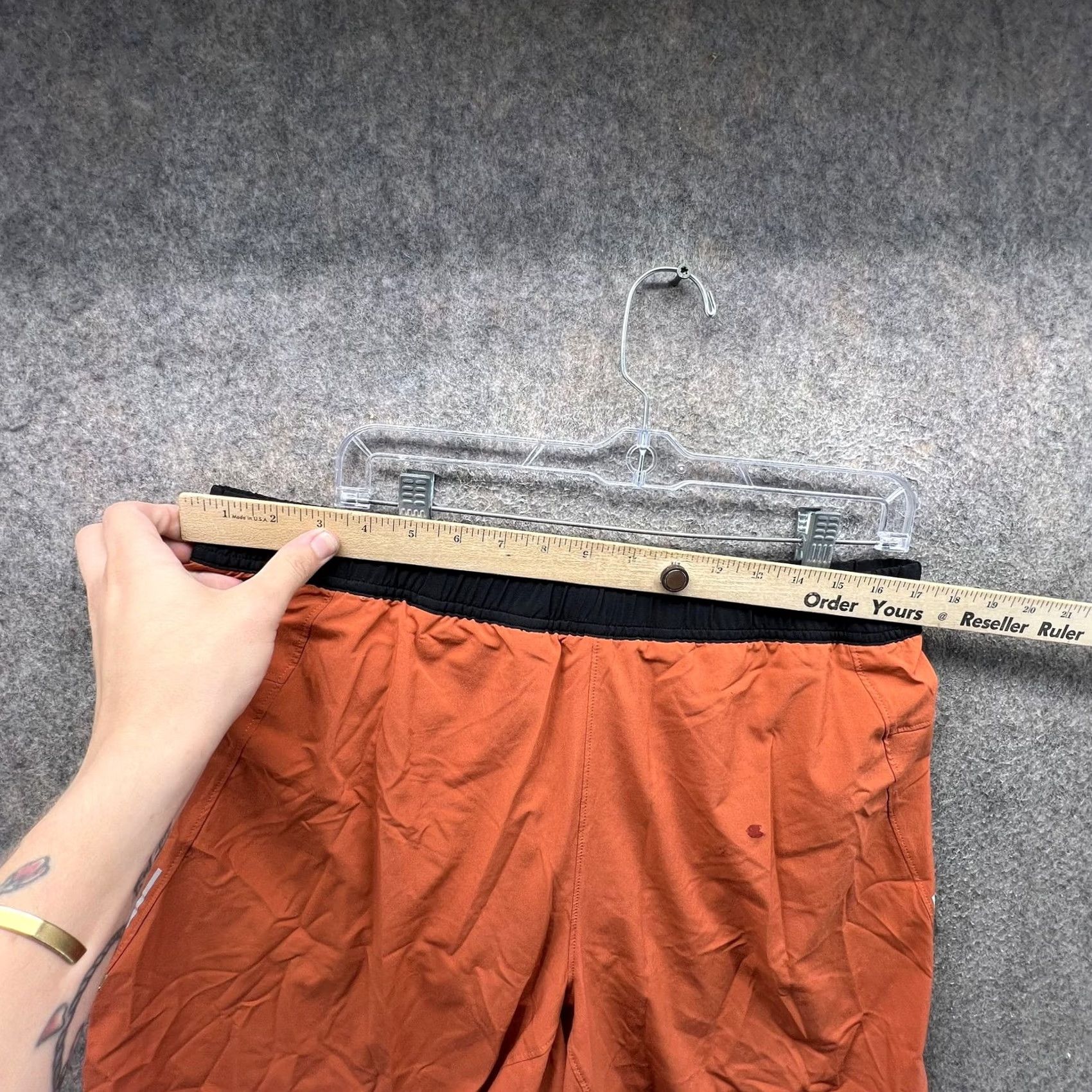 Eddie Bauer Eddie Bauer Shorts Mens Large Orange Athletic Lined 7 Inseam Reflective Pockets Drawstring Lightweight Stretch Debug Size US 33 - 4 Thumbnail