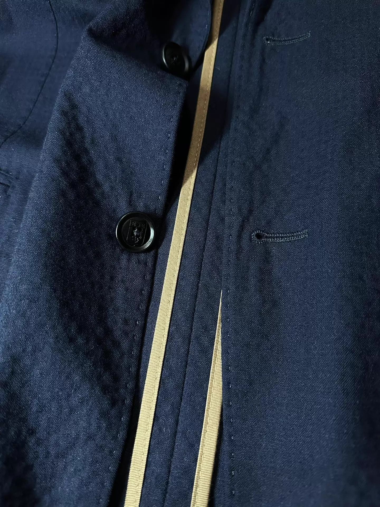 Ermenegildo Zegna Zegna Seersucker Wool-Silk-Linen Blazer Navy 54 Size 54R - 6 Thumbnail