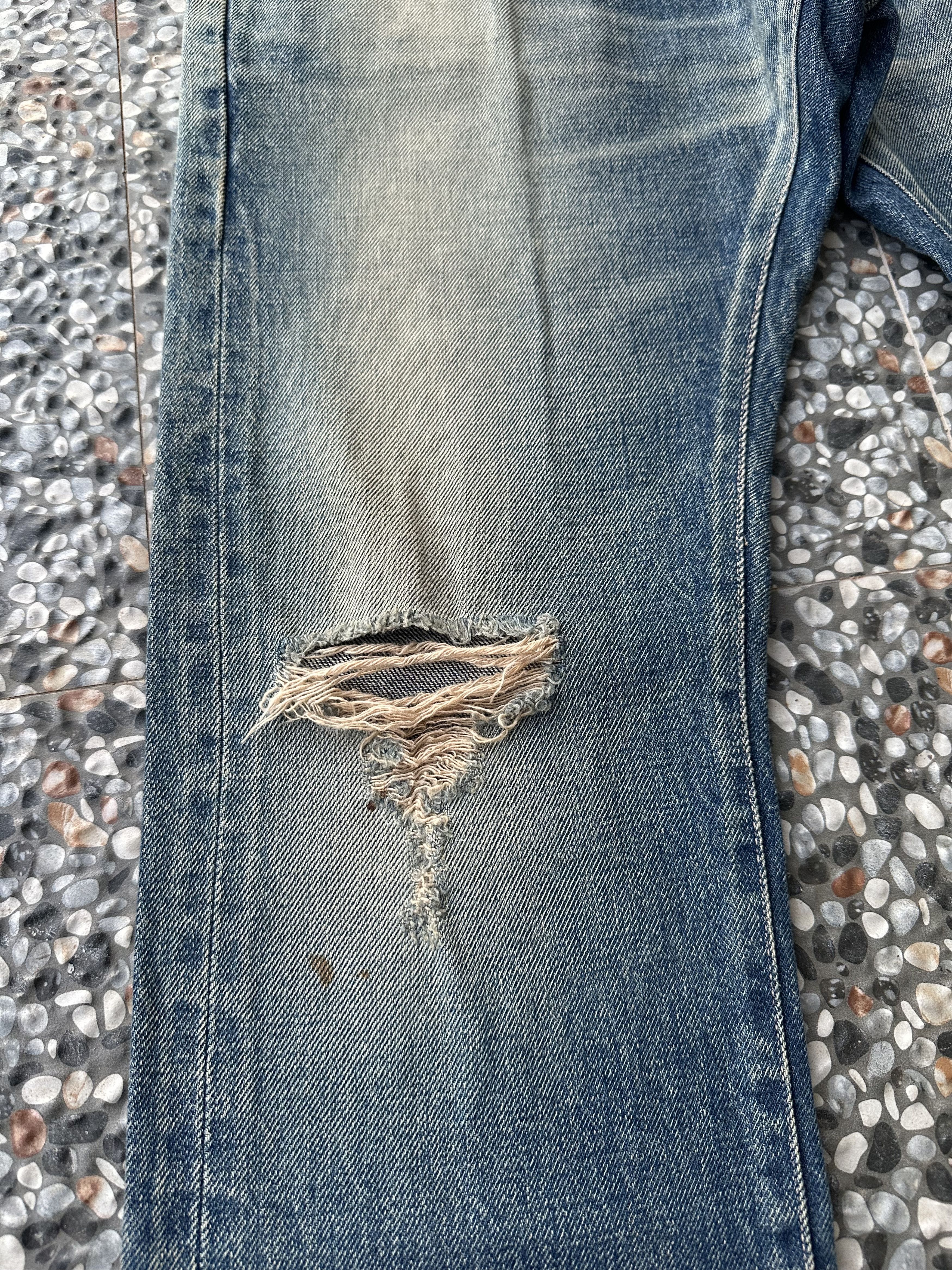 Exodus Vintage Japanese Brand Exodus Distressed Selvedge Denim Jean Size US 32 / EU 48 - 7 Thumbnail