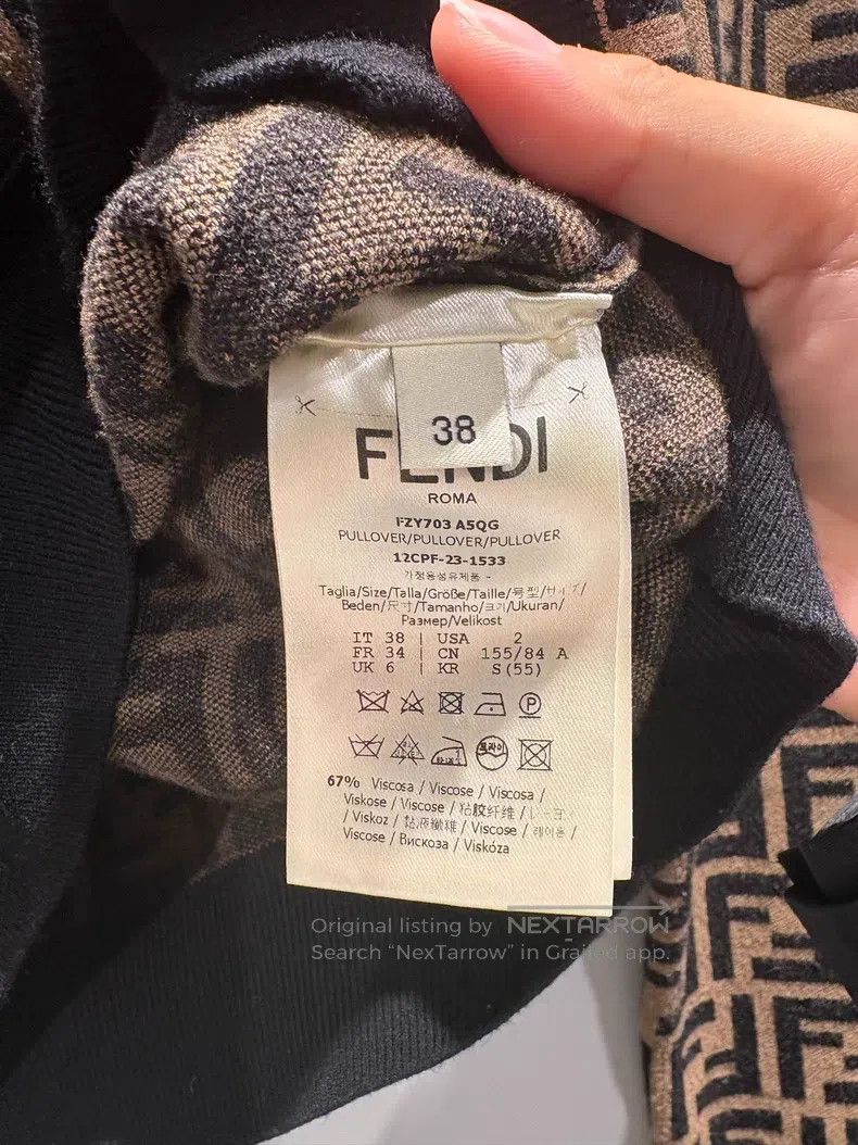 Fendi Fendi Classic full print old flower knitted long-sleeve to Size XS / US 0-2 / IT 36-38 - 4 Thumbnail